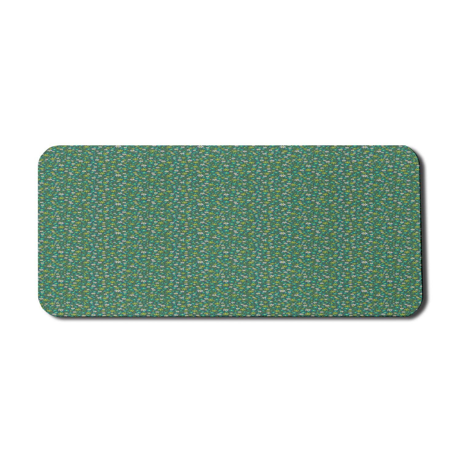 Ambesonne Floral Computer Mouse Pad - Colorful Spring Daisies Botanical Design, Non-Slip Rubber Base, Extra Large 35