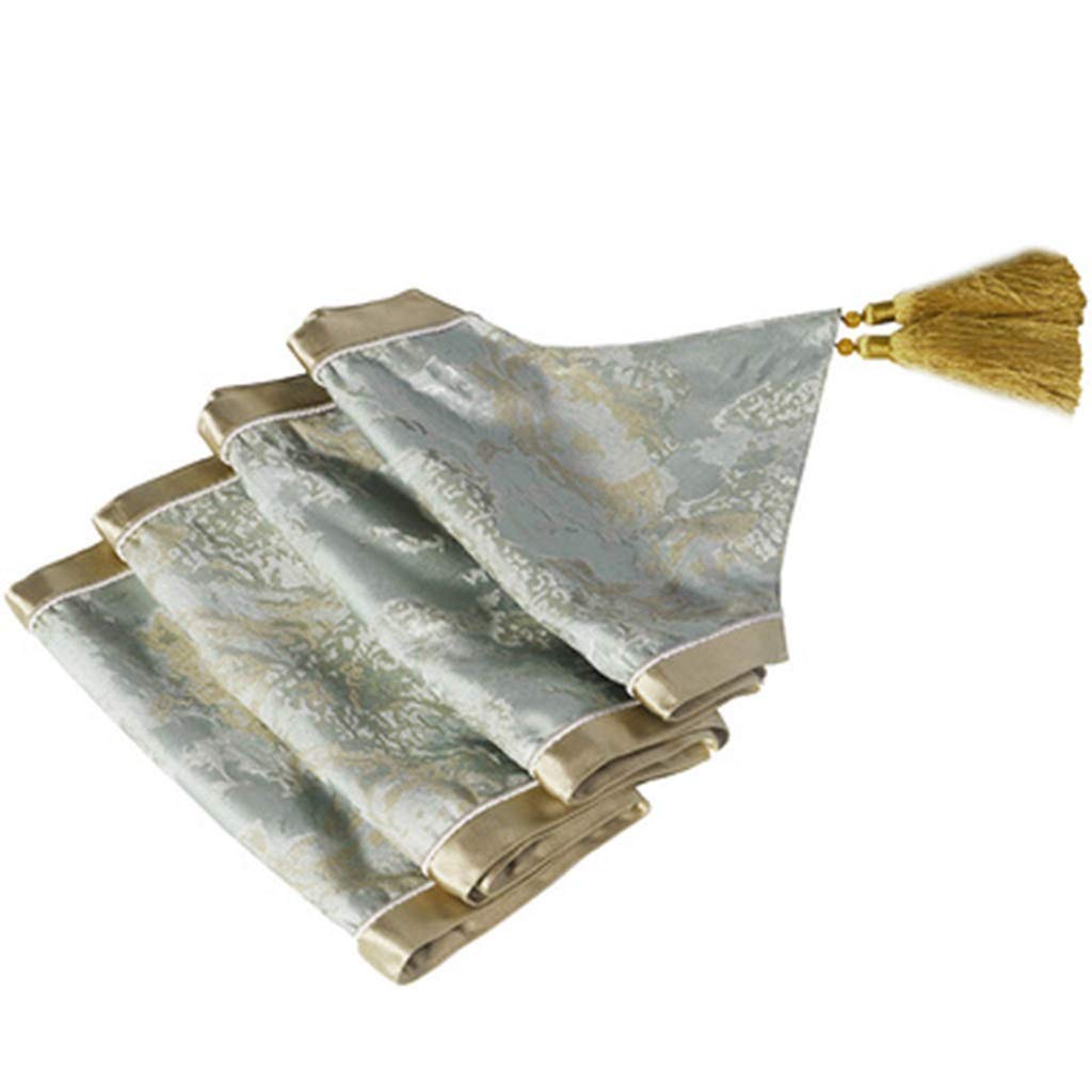 Luxury Green Fringe Spike Jacquard Table Runner - 40x230cm Elegant Wedding & Party Table Decor for Dining, Buffet, and Special Events