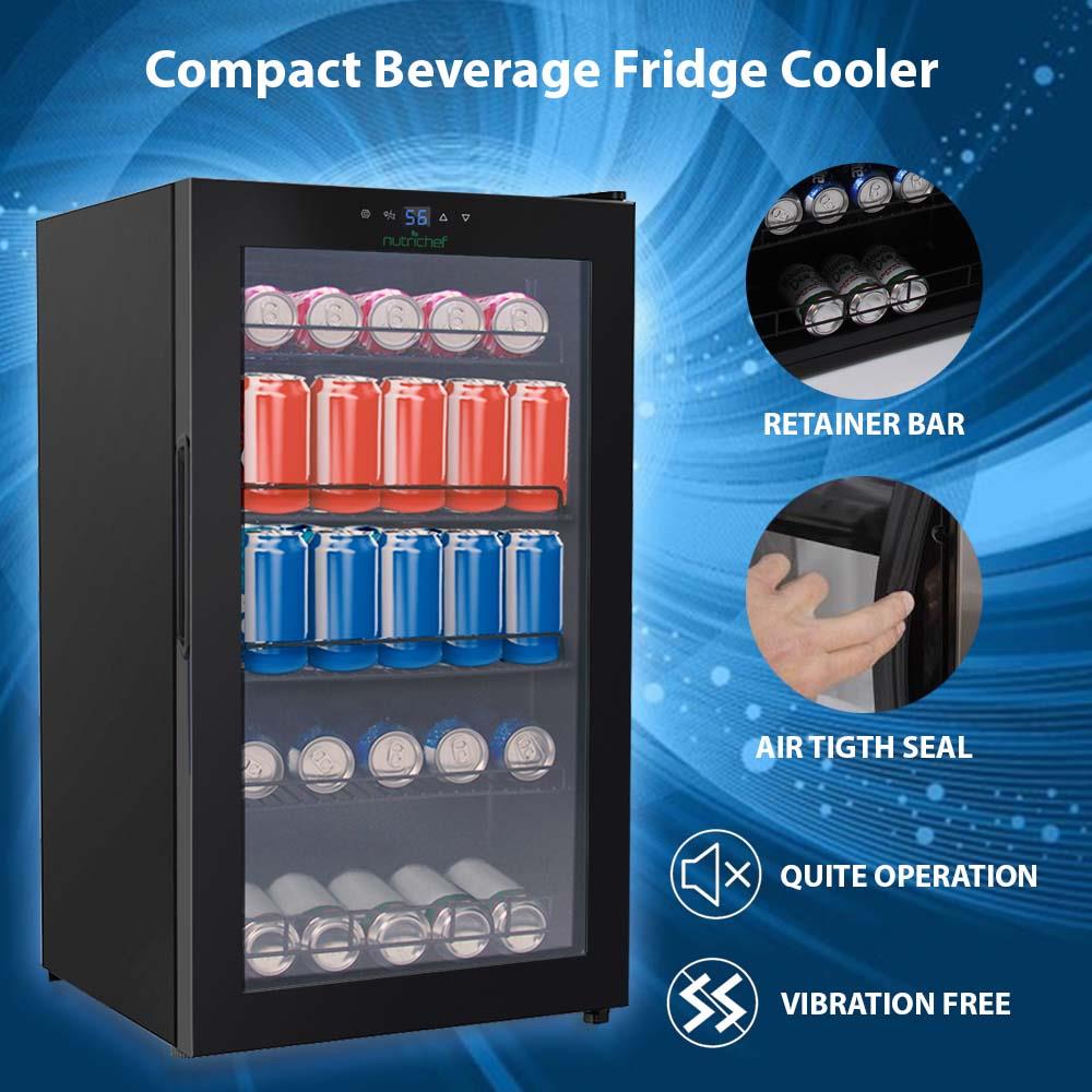 Compact Beverage Fridge Cooler - Mini Refrigerator for Drinks, Beer, Wine & Soda - Perfect for Home, Office, Dorm & Bar Use