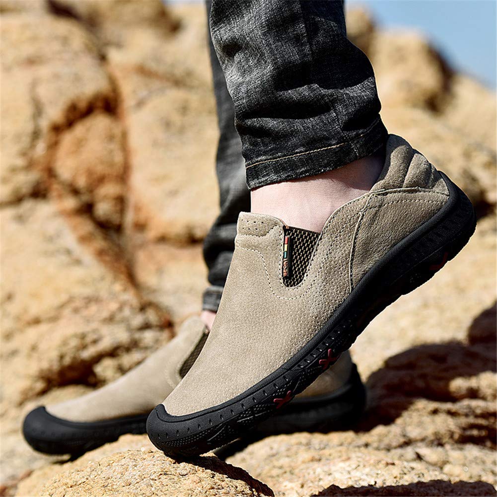 **LEADER SHOW Men's Slip-On Hiking Shoes - Lightweight Outdoor Walking Shoes for Men, Comfortable Casual Loafers - Perfect for Hiking, Travel & Everyday Wear**