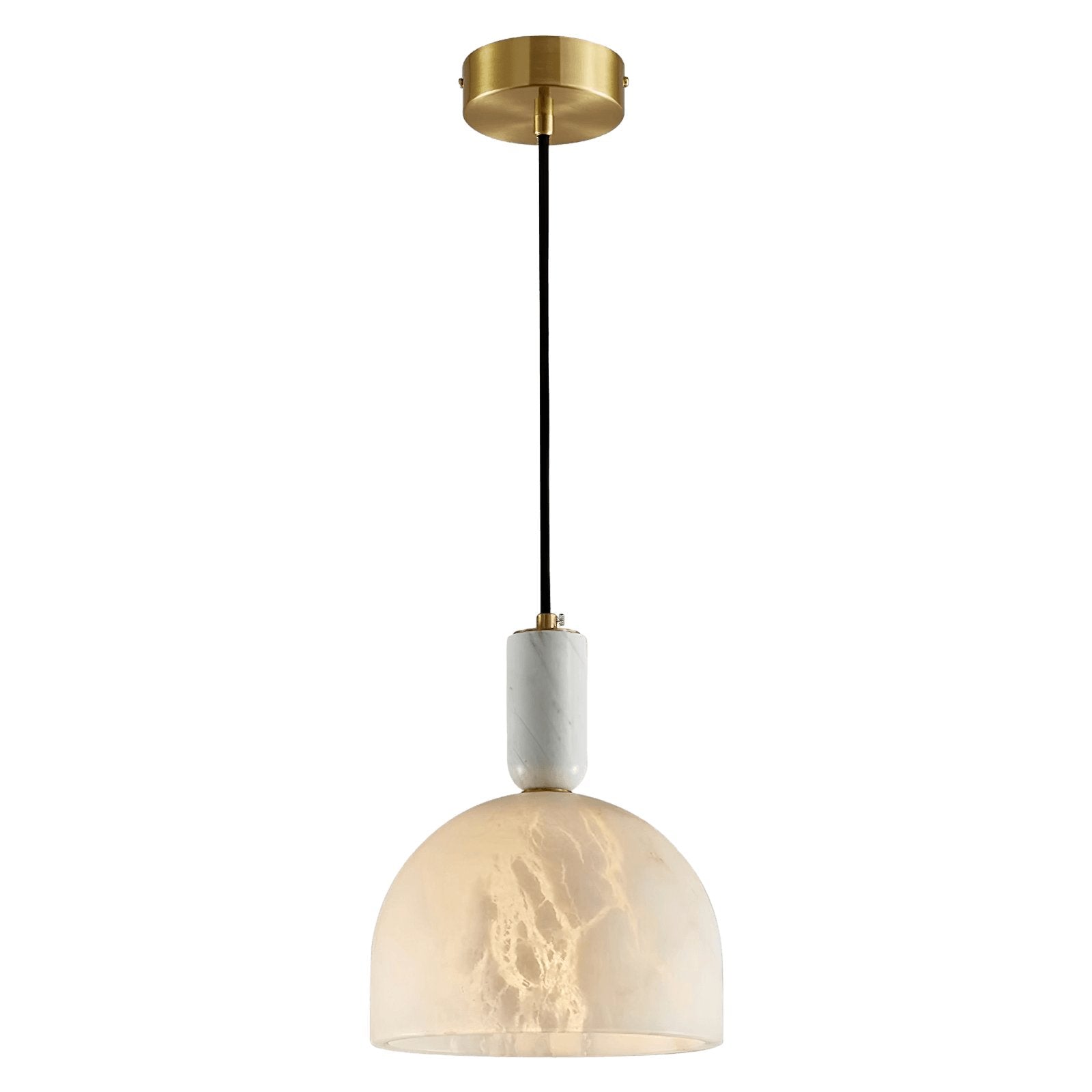 Blair Alabaster Pendant Light - Modern Glass Ceiling Lamp with Gold Finish for Dining Room, Kitchen Island & Bedroom Lighting