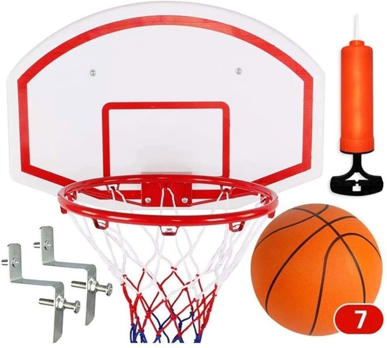 Jiaanu Wall Mounted Basketball Hoop - Indoor & Outdoor Basketball Stand for Kids with Ball & Pump - Perfect for Basketball Enthusiasts (60x40cm) - Great for Bedroom, Backyard, and Playroom Fun