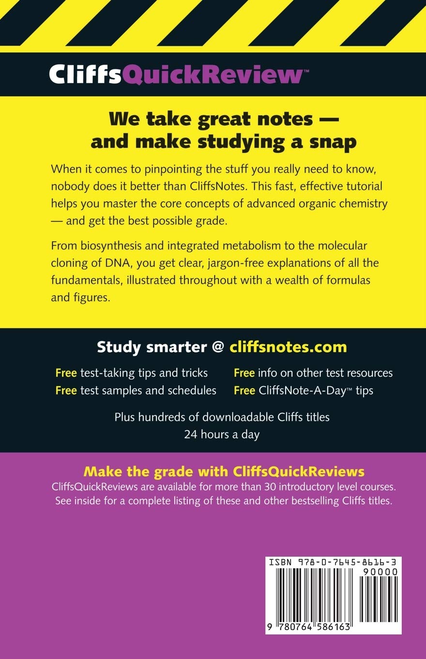CliffsQuickReview Organic Chemistry II Study Guide - Essential Review for College & AP Chemistry Exams | Perfect for Students & Self-Learners