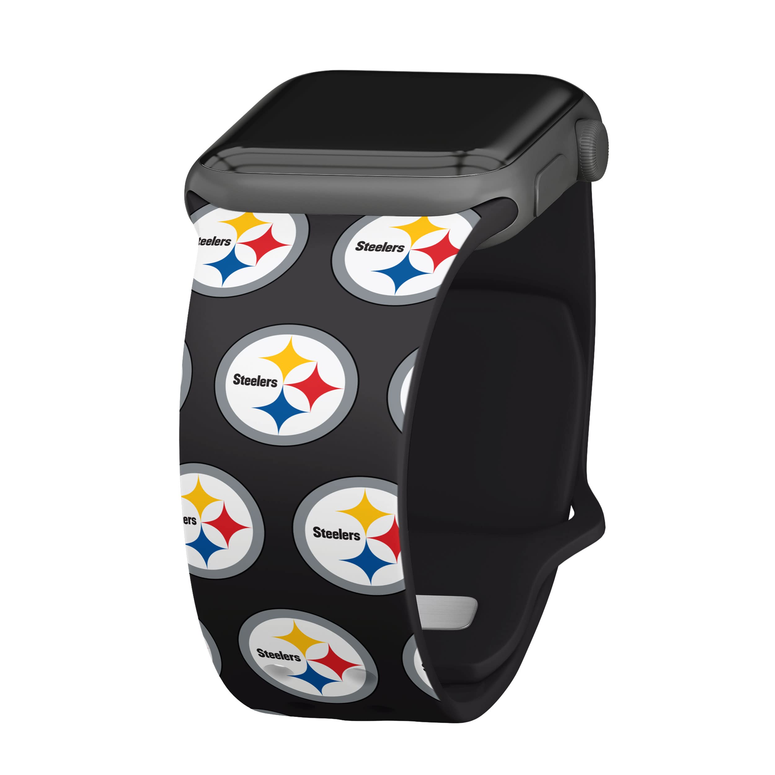 Pittsburgh Steelers HD Watch Band for Apple Watch - Durable Silicone Sports Strap, Compatible with All Apple Watch Series (38mm 40mm 41mm 42mm 44mm 45mm 49mm) - Perfect for Game Day, Workouts & Steelers Fans