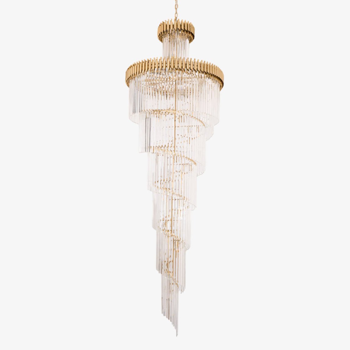 Elegant Crystal Spiral Chandelier - Modern Ceiling Light Fixture for Dining Room, Living Room & Bedroom Decor | Energy-Efficient LED Lighting for Home & Office Spaces