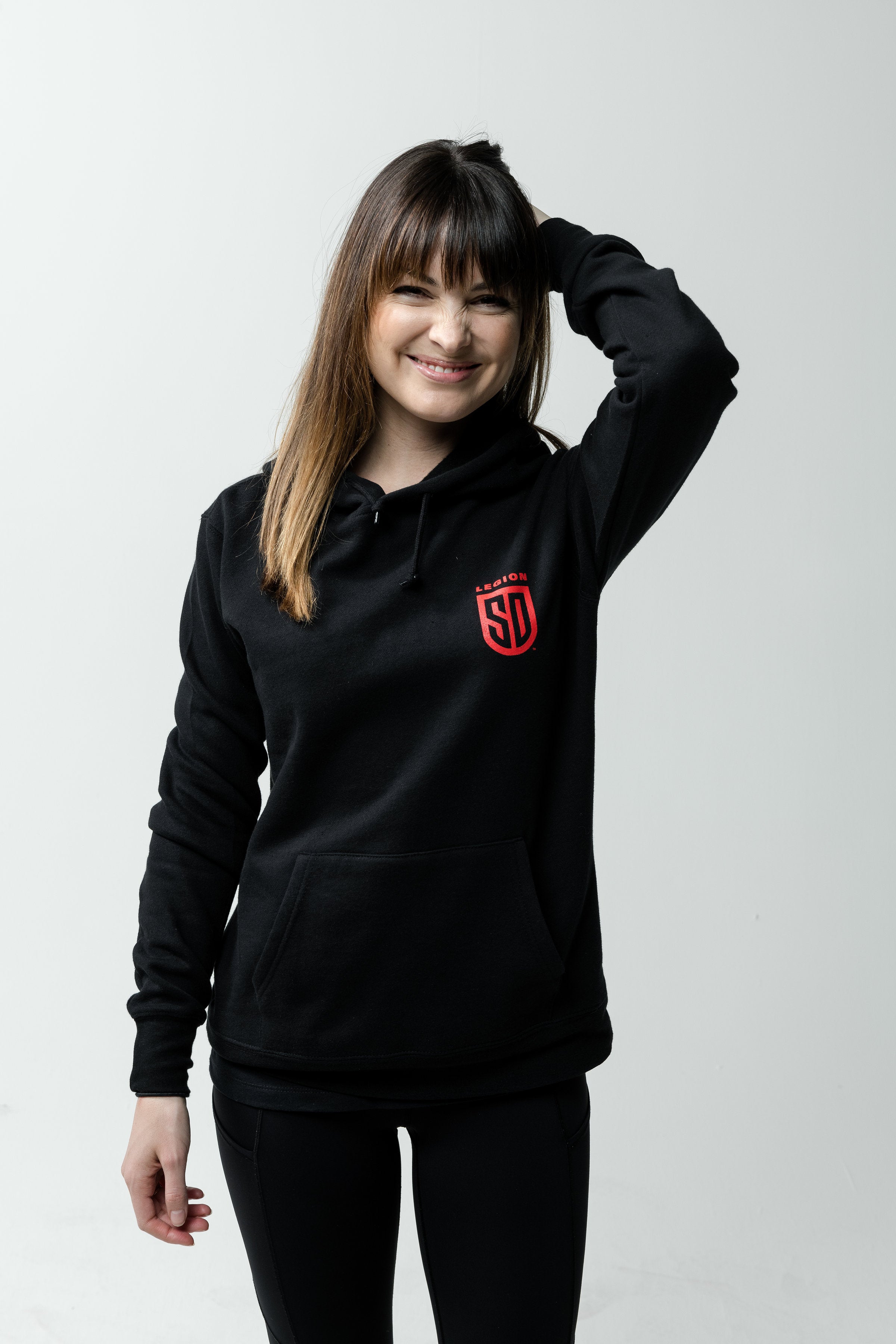 SD LEGION Shield Black Pullover Sweatshirt - Men's Casual Hoodie for Streetwear & Gaming Fans | Perfect for Everyday Wear, Gym & Esports Events