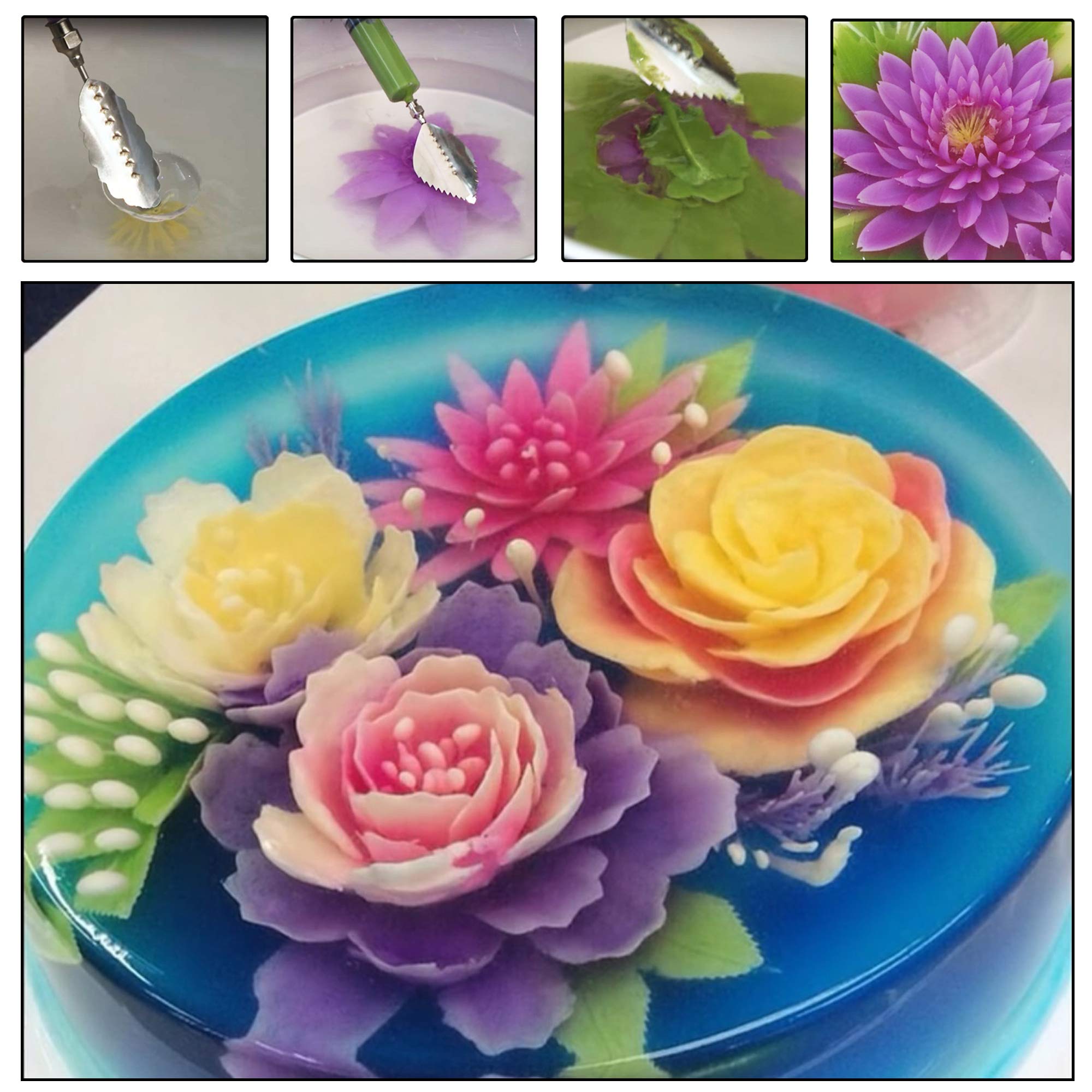 Woohome 40-Piece 3D Gelatin Jelly Cake Decorating Tools Set - Includes Pudding Pastry Nozzles for Cake Decoration, Jelly Making, and Dessert Design | Perfect for Birthday Cakes, Wedding Desserts, and DIY Baking Projects