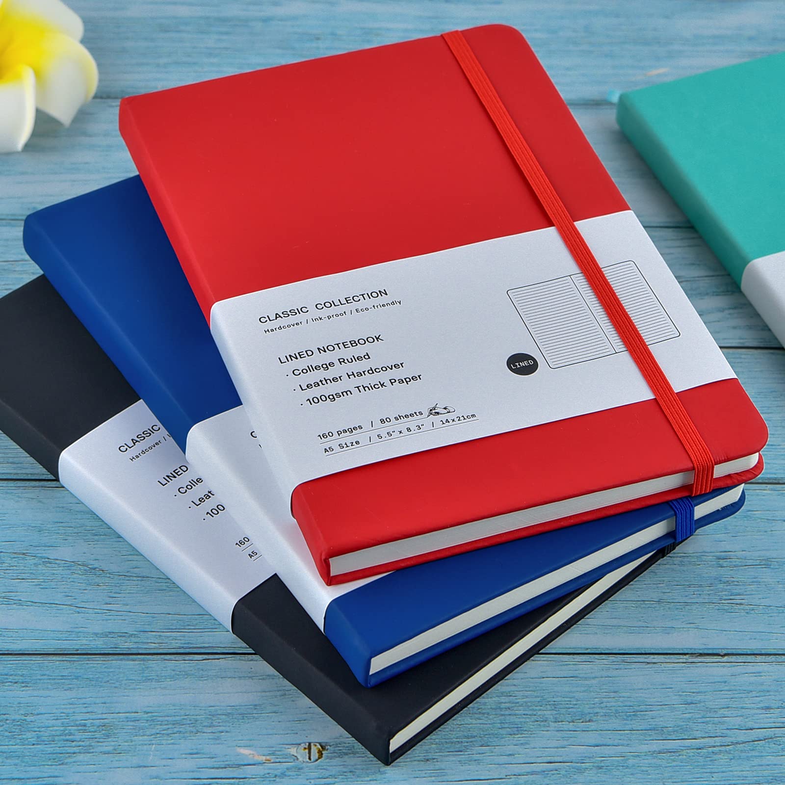 Coopay 24-Pack A5 Hardcover Lined Notebooks - 160 Pages, 100GSM Thick Paper, 8.3