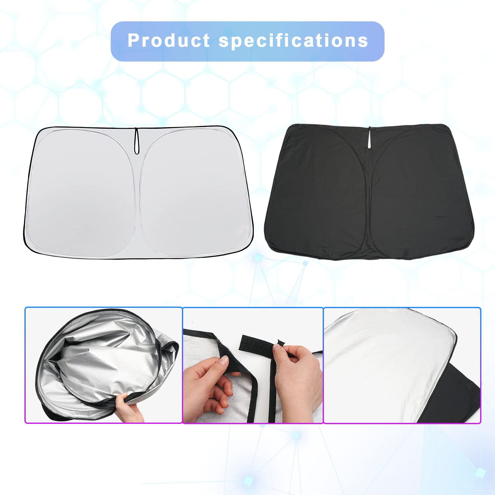 SXCY Foldable Windshield Sunshade for Hyundai Ioniq 5 2022-2025 - UV Ray Protection Car Sun Shield | Perfect for Summer Parking & Road Trips