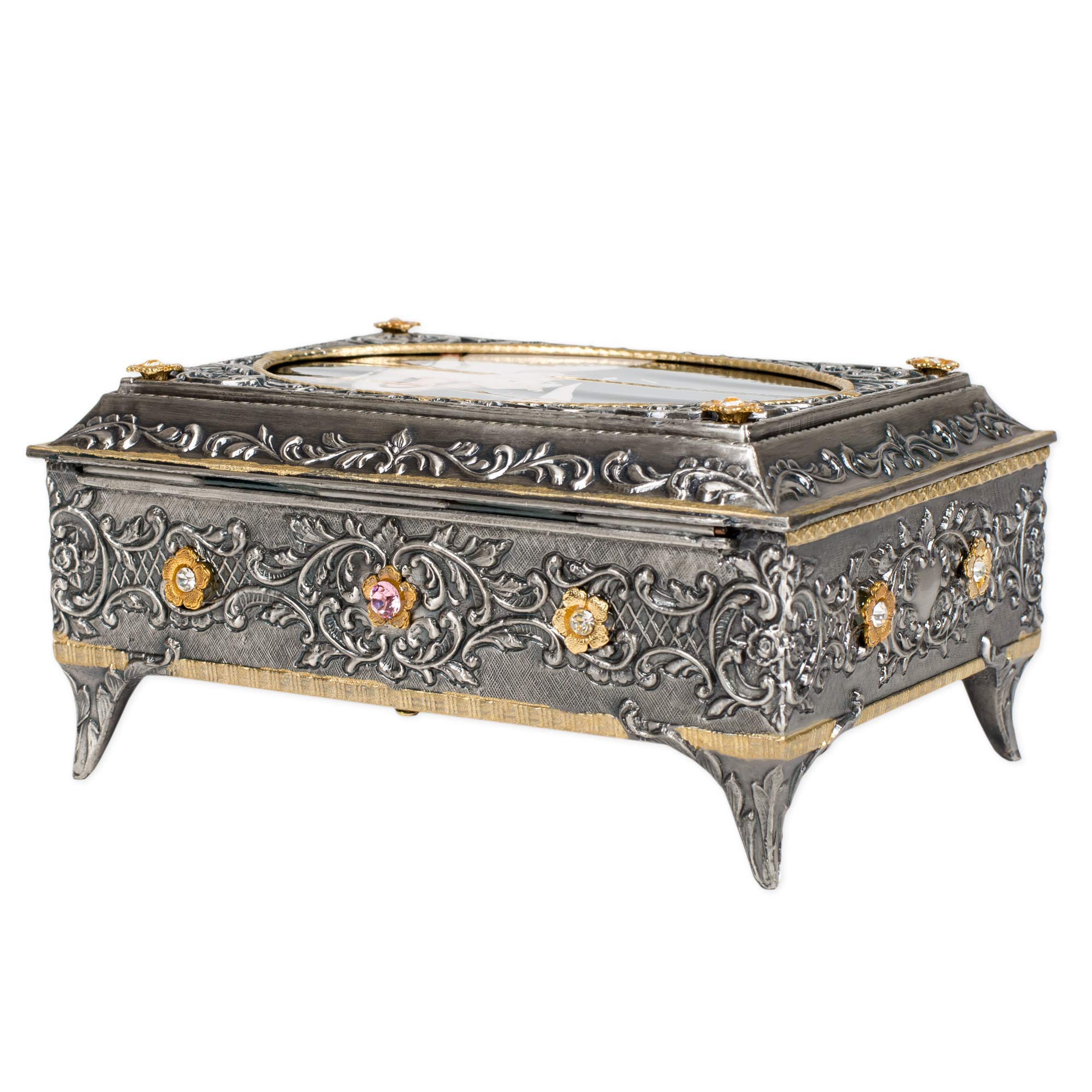 Enchanting Animated Butterfly Music Box - Jewelry Box & Photo Frame with Moving Wings, Plays 'Memory' from Cats, Adorned with Austrian Crystals | Perfect Gift for Birthdays, Anniversaries & Home Decor