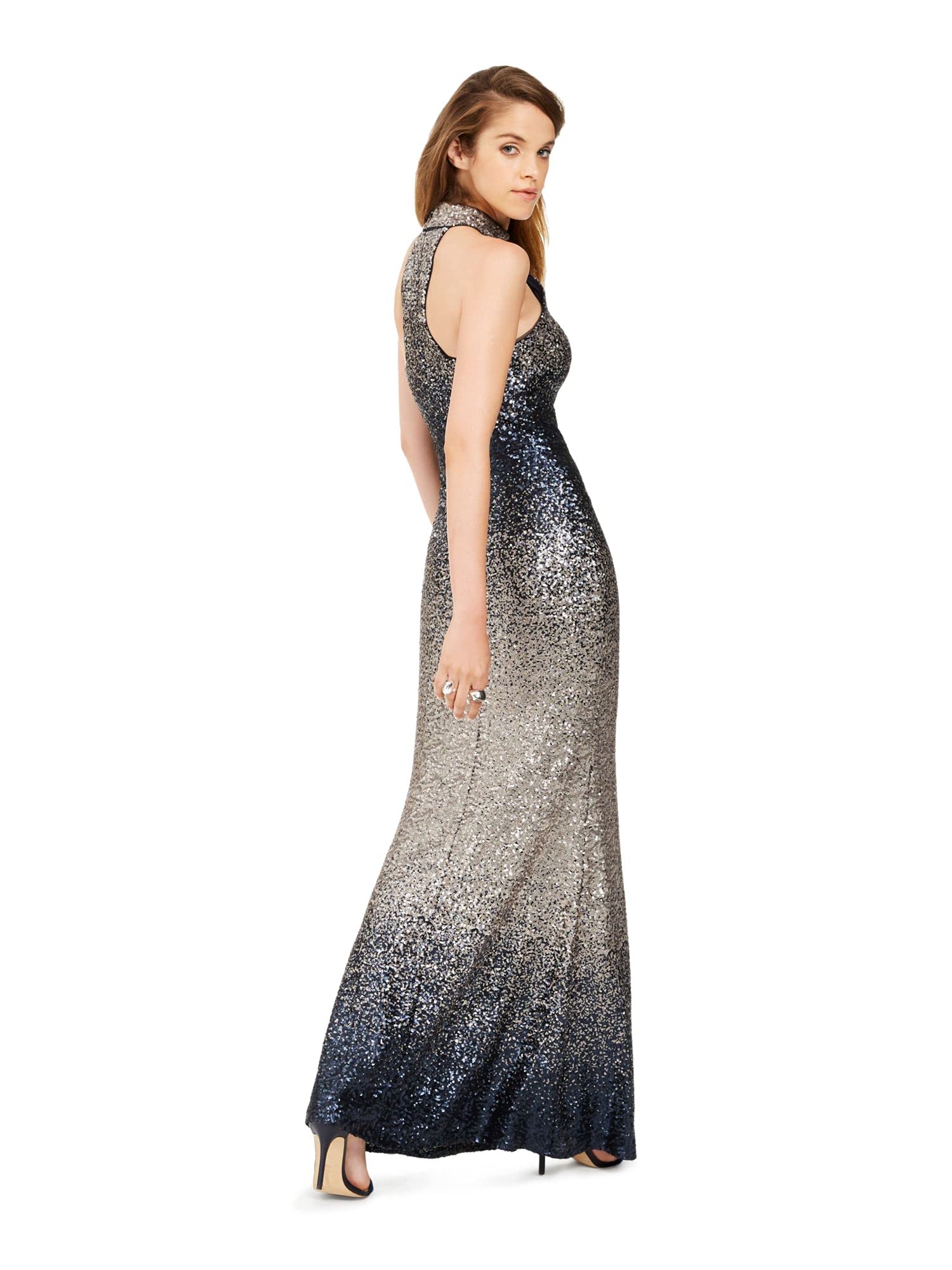 Betsy & Adam Women's Sequin Evening Gown Dress - Blue, Size 2 | Elegant Formal Wear for Prom, Wedding & Special Occasions