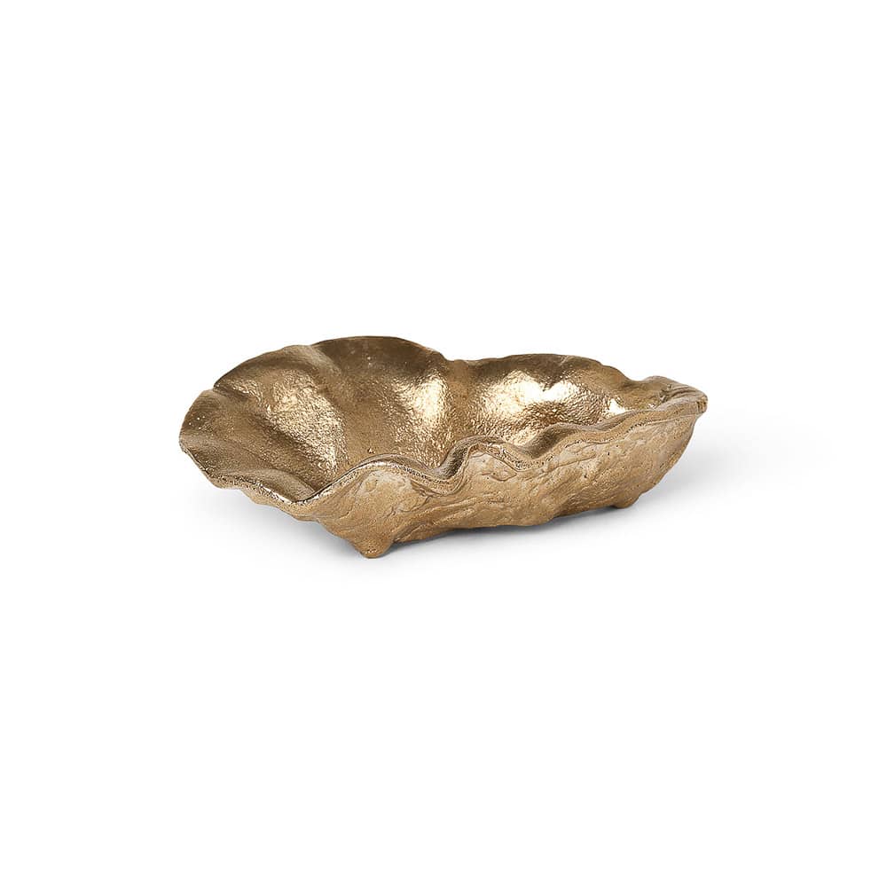 FERM LIVING Oyster Bowl - Handcrafted Brass Decorative Bowl for Home Decor | Perfect for Dining Table Centerpiece, Jewelry Display, and Living Room Decor Accent
