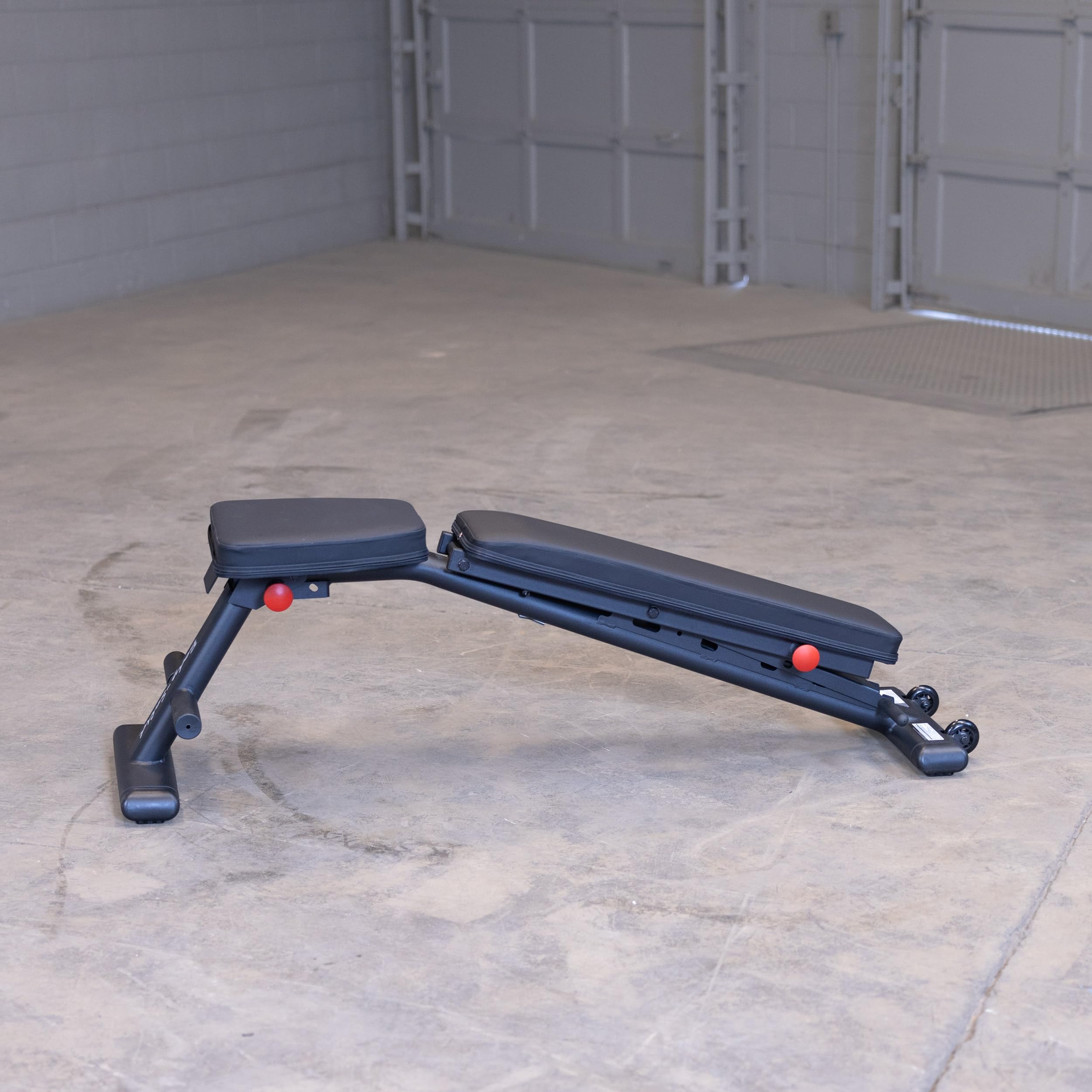 Body-Solid (GFID225B) Adjustable Weight Bench for Full Body Workout - 7-Position Ladder Adjustment, No Assembly Required, Incline/Decline/Flat Settings, Black - Perfect for Home Gym & Strength Training