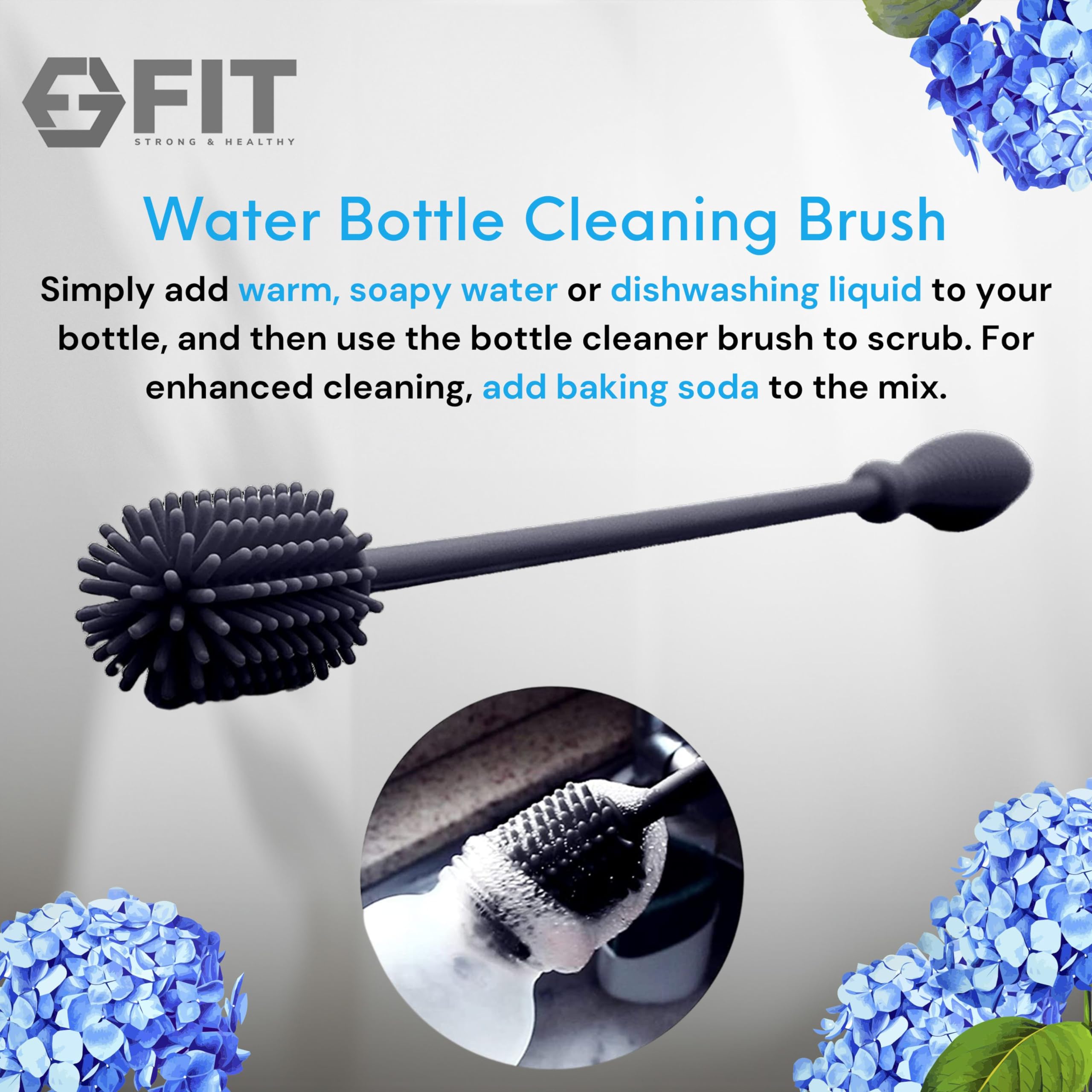 **Insulated Neoprene Water Bottle Holder with Adjustable Strap & Silicone Cleaning Brush Set – Portable Carrier for Walking, Hiking, Gym & Travel – Black Waves Design**