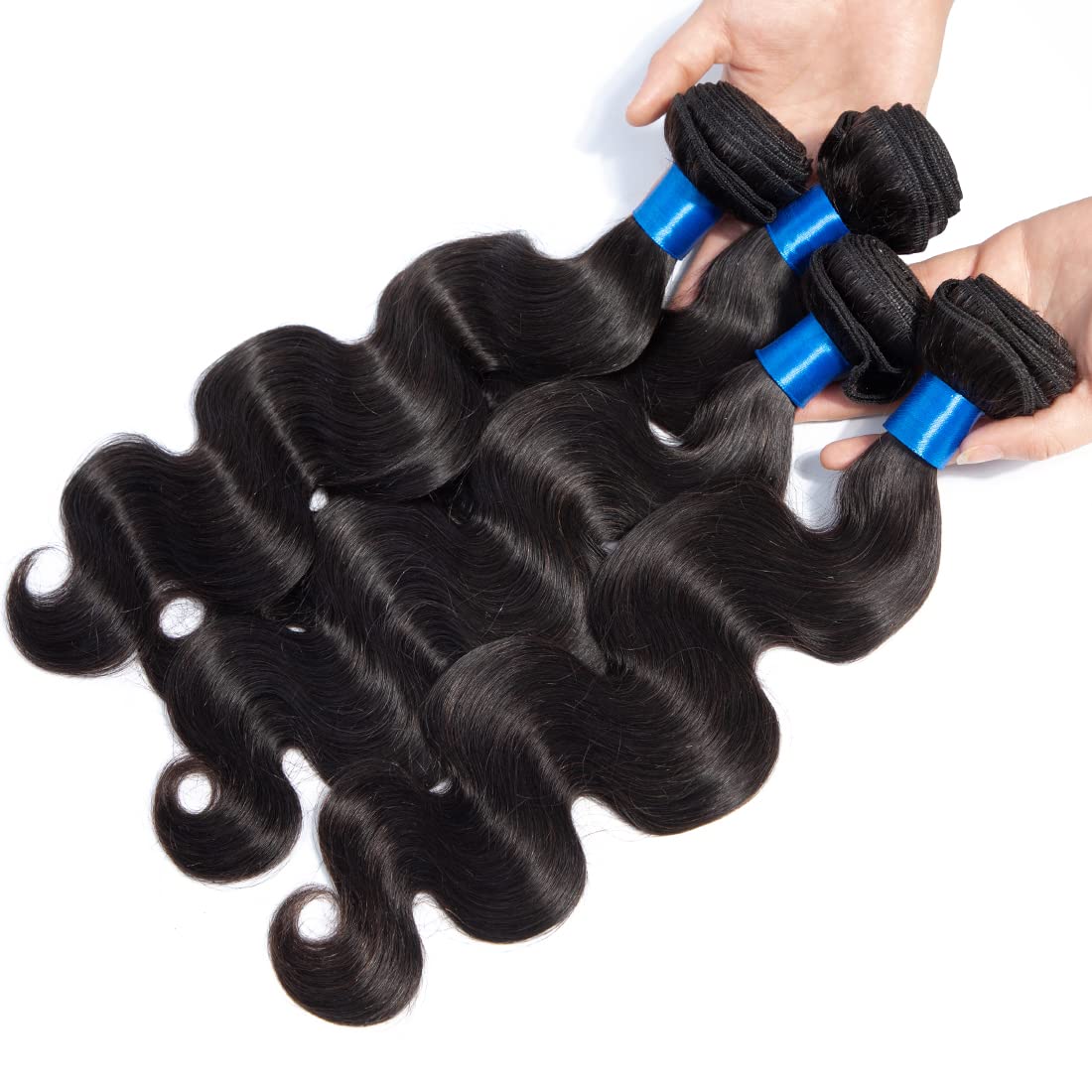 100% Unprocessed Brazilian Virgin Human Hair Weaves - 3 Bundles Body Wave Hair Extensions in Natural Black (22/24/26 Inch) | Perfect for Daily Wear, Parties & Special Occasions