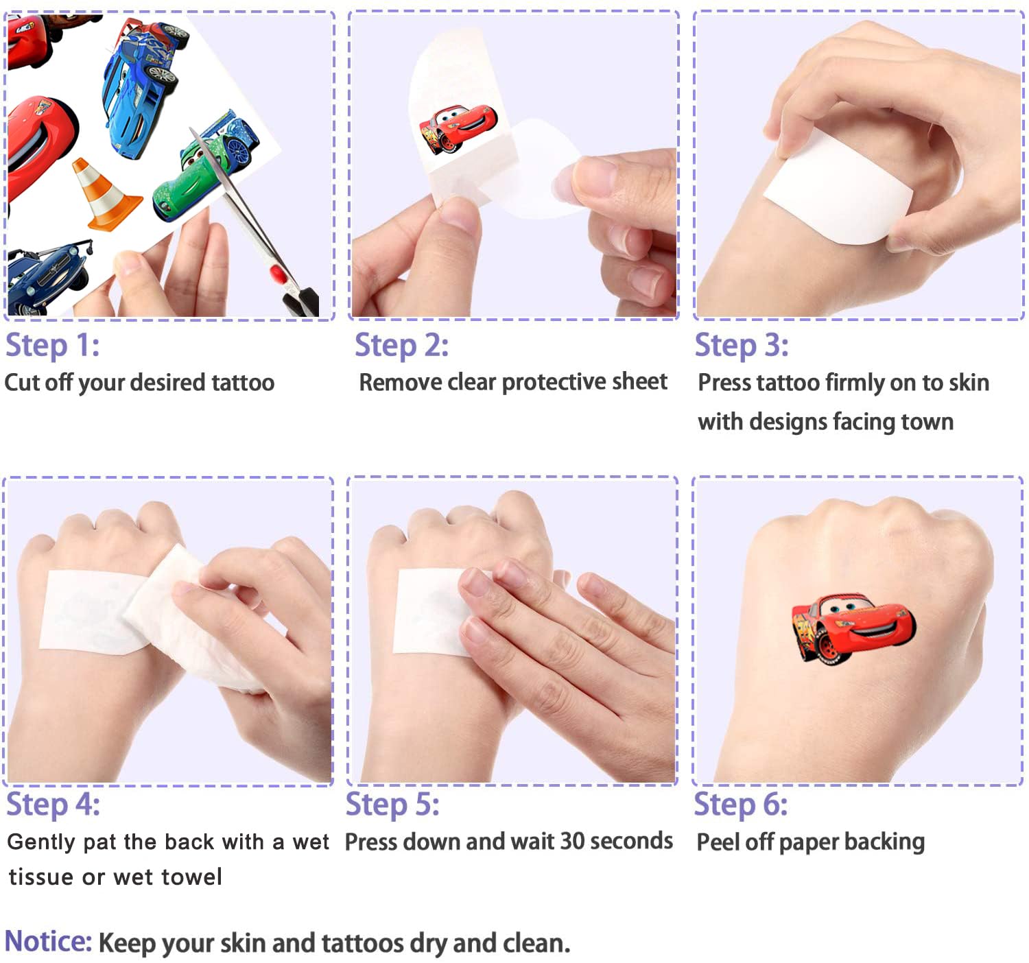 12 Sheets Kids Car Temporary Tattoos - Race Car Theme Party Supplies for Boys & Girls - Perfect for Birthday Decorations, Party Favors & Gifts - Great for Race Car Themed Parties, Birthday Celebrations & Special Events