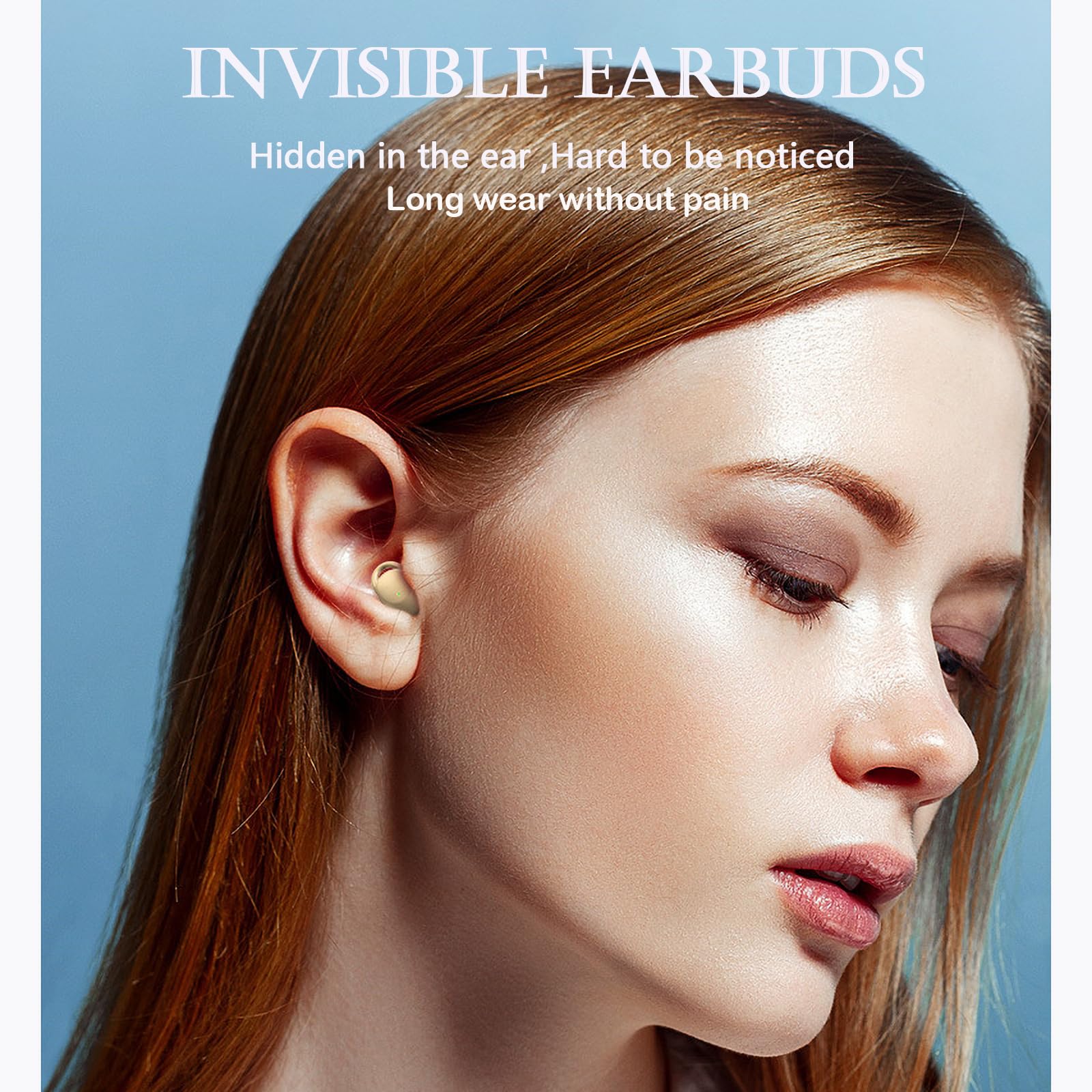 Best Invisible Wireless Bluetooth 5.2 Earbuds - Ultra Small & Lightweight Tiny Headphones for Small Ears, Comfortable All-Day Wear for Work, Gym, Running & Travel