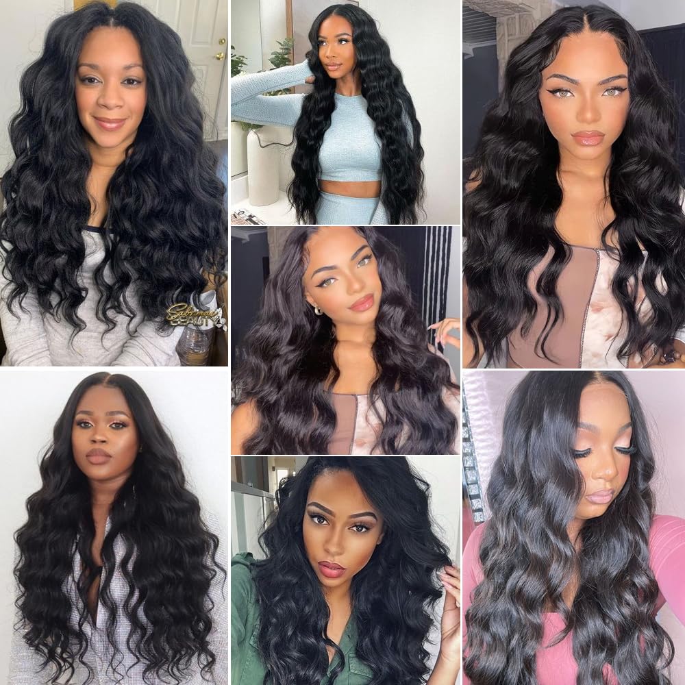 100% Unprocessed Brazilian Virgin Natural Wave Human Hair Bundles 18 20 22 24 Inch - 4 Bundles for Weaving, Extensions & Styling - Perfect for Salon, Wedding & Everyday Wear