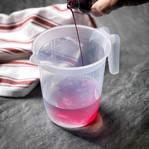Addis Plastic 1 Liter Measuring & Mixing Jug with Handle - Clear Kitchen Measuring Cup for Baking, Cooking, Mixing Drinks & DIY Projects