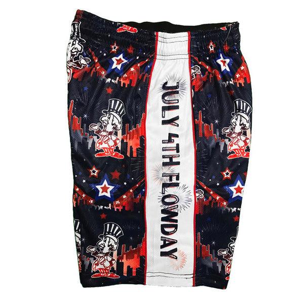 Boys 4th of July American Flag Patriotic Swim Trunks - Quick Dry Swim Shorts for Beach, Pool Party & Summer Vacation