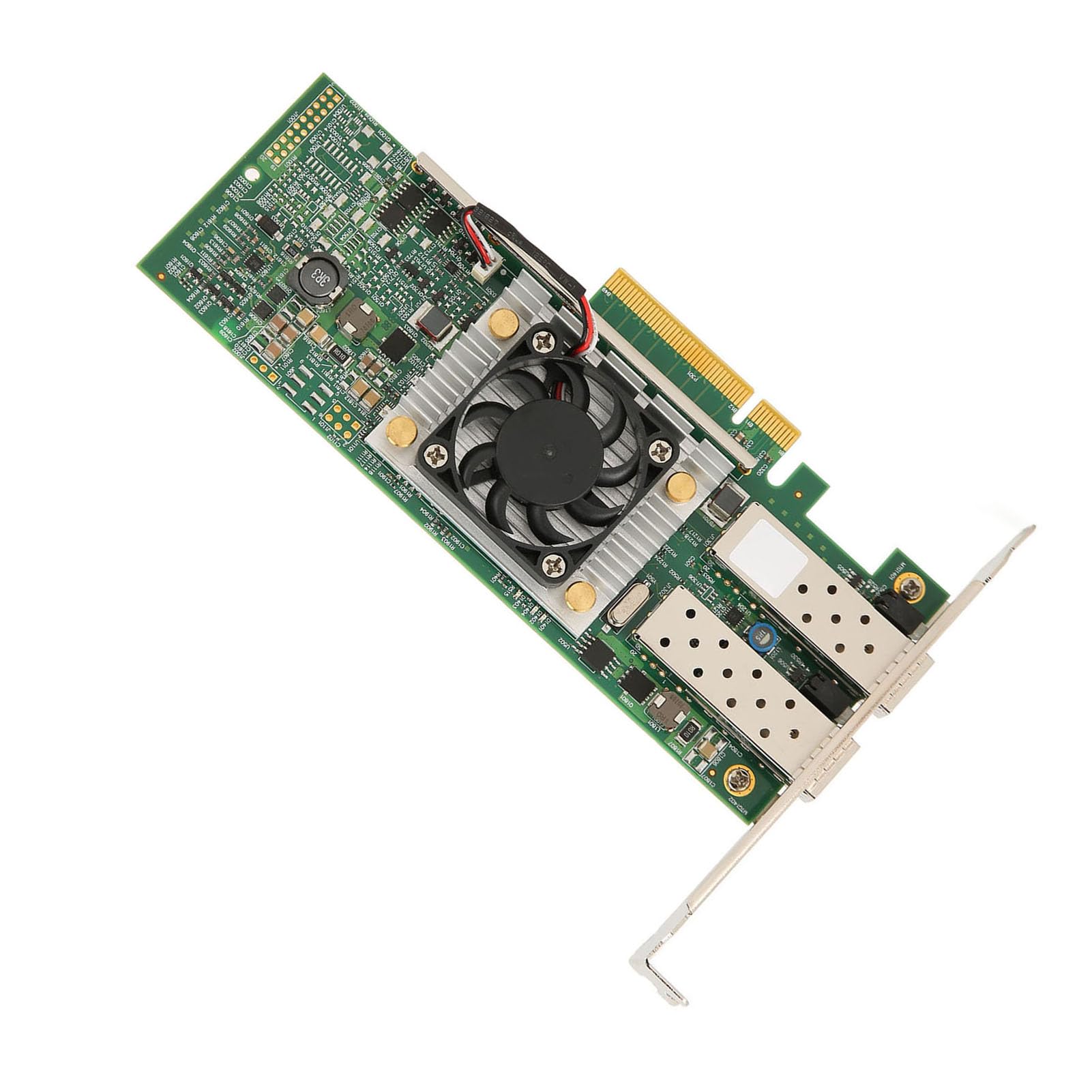 10GB Dual Port SFP PCIe X8 Ethernet Converged Network Adapter with Cooling Fan - High Speed Multifunction Server Network Card for Data Centers, Cloud Computing & Enterprise Networks