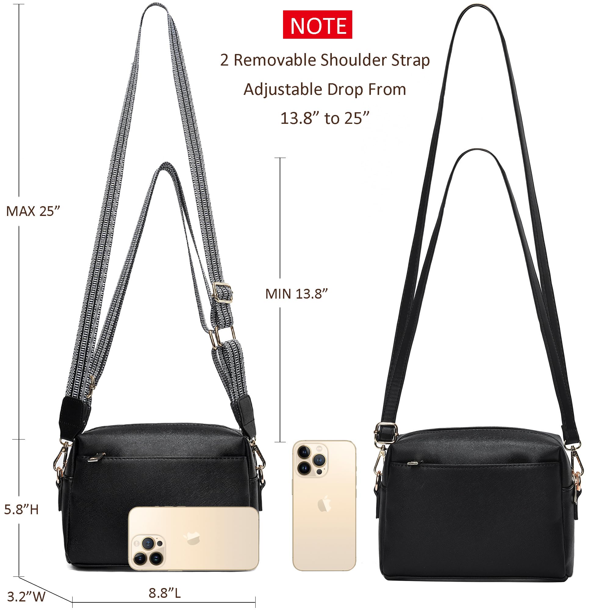 Vegan Leather Crossbody Bags for Women - Small Shoulder Purse with Wallet, Stylish Satchel Handbag for Everyday Use, Work, Travel & Shopping