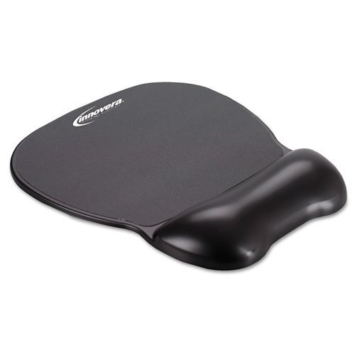 Innovera 12-Pack Black Gel Mouse Pad with Wrist Support - Non-Slip Base, 9