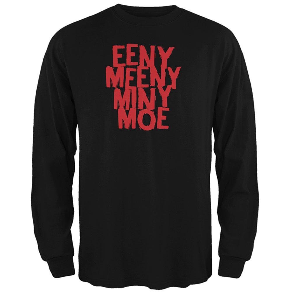 Old Glory Eeny Meeny Miny Moe Men's Long Sleeve Graphic T-Shirt - Black, Small - Casual Wear & Patriotic Style for Everyday Outfits