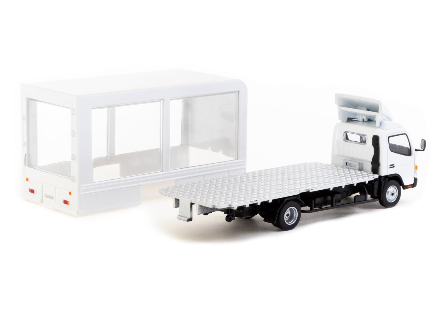 Tarmac Works 1/64 Scale Mitsubishi Fuso Canter Mobile Display Truck Diecast Model Car - Perfect for Collectors, Display, and Diorama Scenes