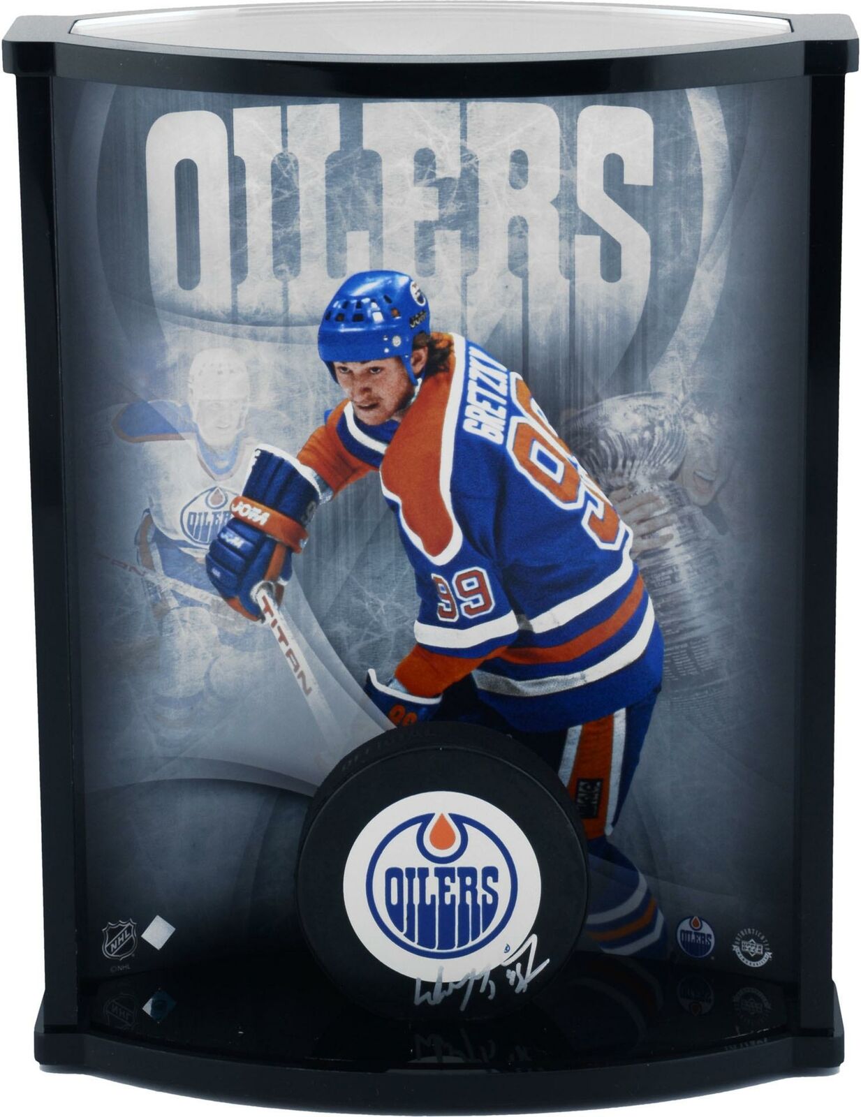 Wayne Gretzky Autographed Edmonton Oilers Hockey Puck - Upper Deck Certified - Perfect for NHL Collectors & Hockey Fans Display