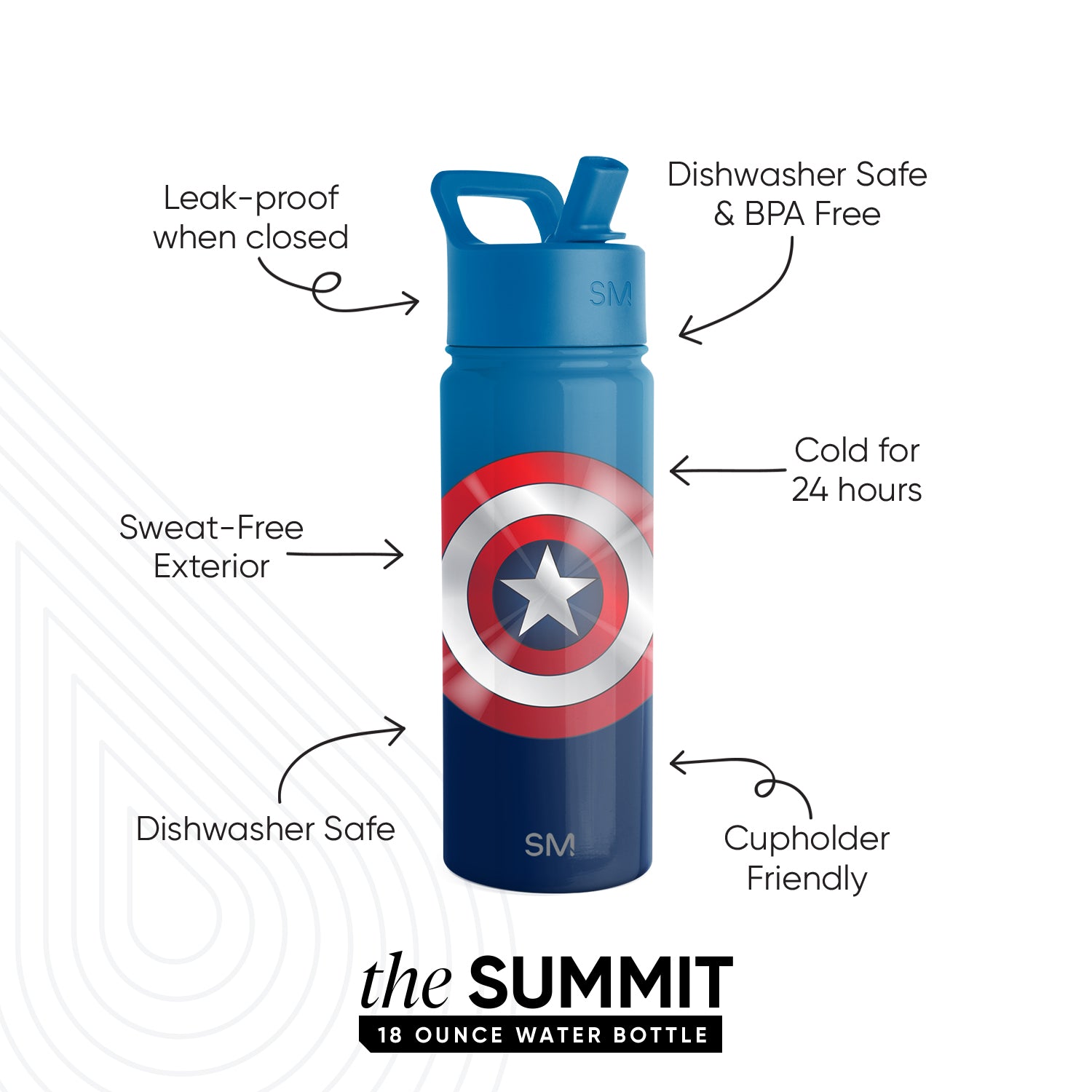 Summit Kids Water Bottle with Straw Lid - BPA Free, Leak Proof, Insulated Stainless Steel Bottle for School, Sports & Outdoor Activities