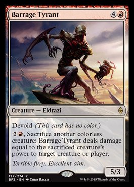 Magic The Gathering Barrage Tyrant (127/274) - Battle for Zendikar Foil Card - MTG Collectible Trading Card Game for Deck Building & Strategy Battles