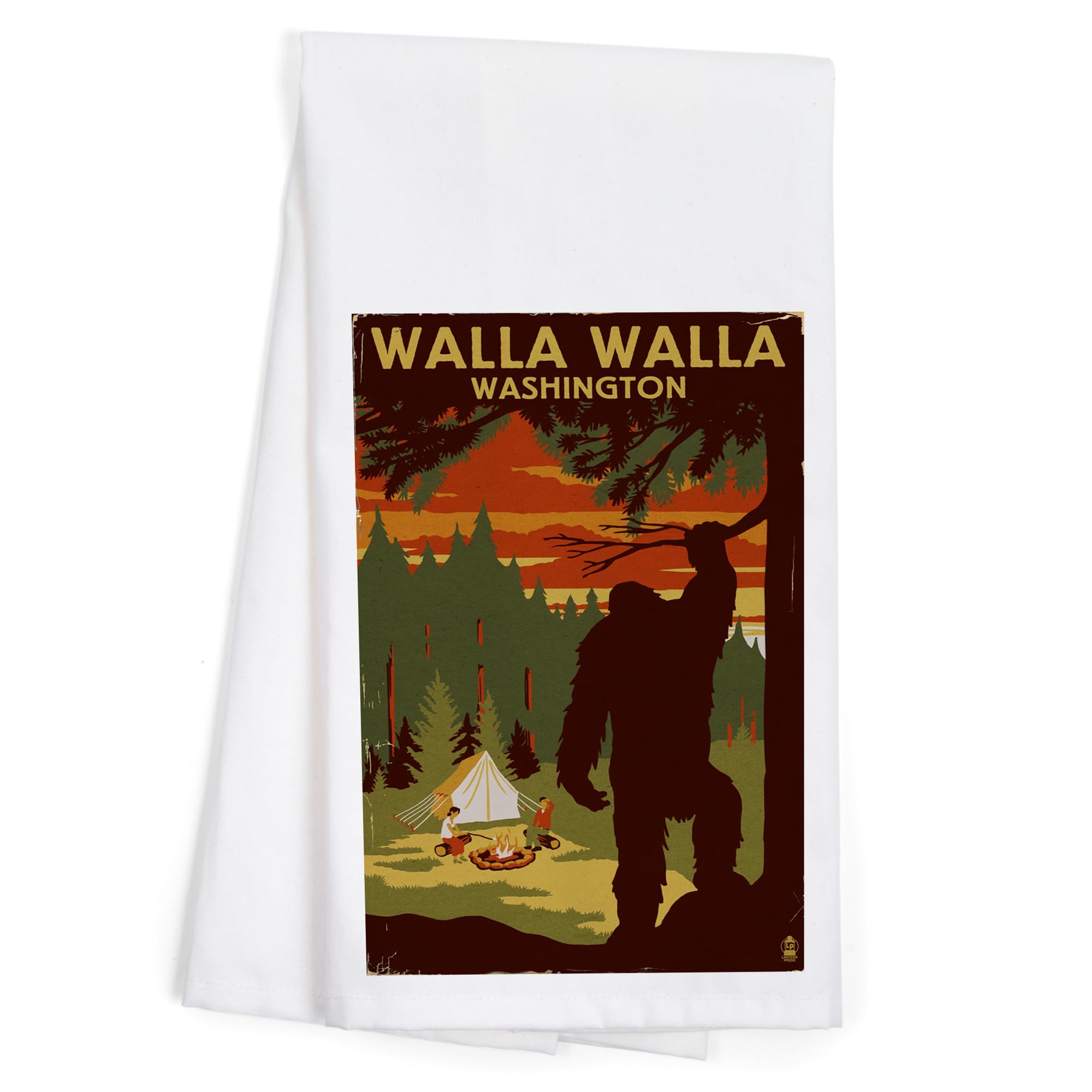Walla Walla Washington Bigfoot 100% Cotton Tea Towel - Decorative Hand Towel for Kitchen & Home Decor | Perfect for Dish Drying, Gift Giving & Farmhouse Style Decor