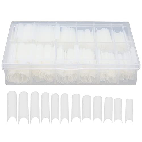 Premium PMMA False Nail Tips - 240pcs Natural Color Super Light Artificial Nails for Professional & Home Use | Nail Salon, School & DIY Manicure Kit