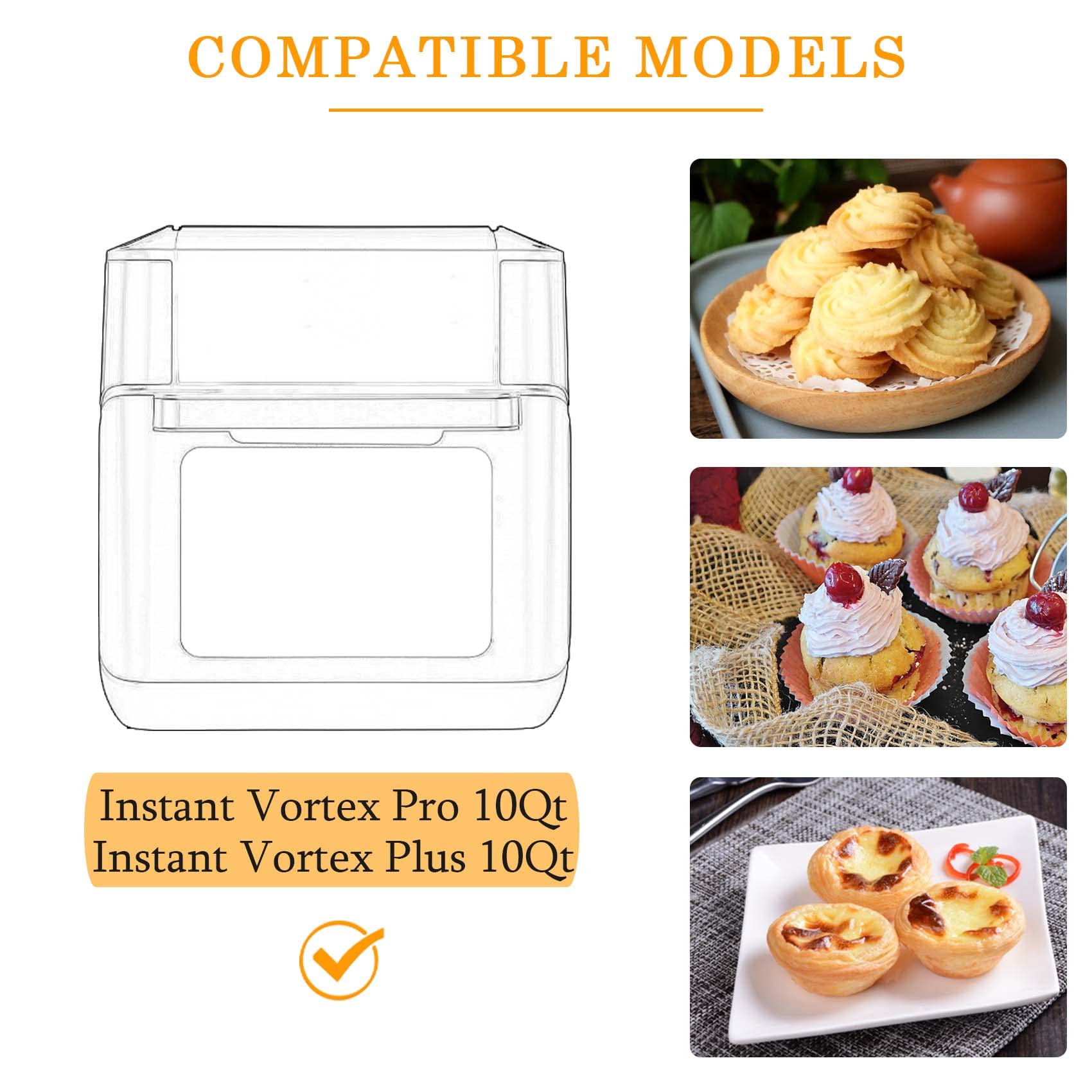3-Pack Air Fryer Oven Liners & 3-Pack Grill Mats - Compatible with Instant Vortex Pro Plus 10Qt, 9