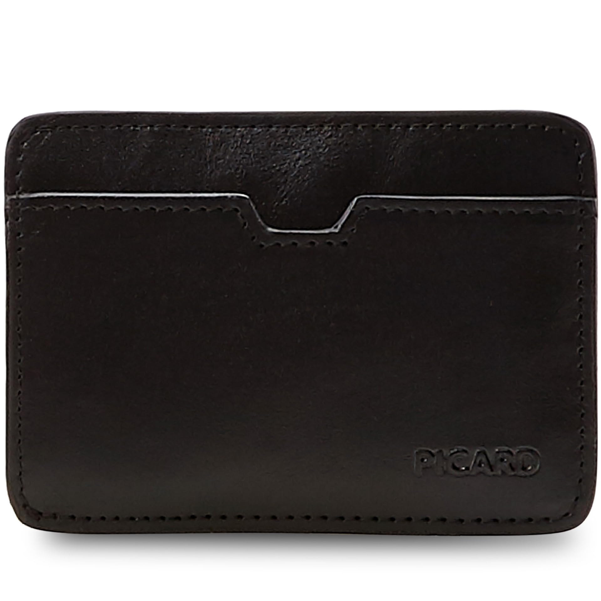 Premium Picard Leather Card Holder in Apache Black - Slim RFID Blocking Wallet for Men & Women - Perfect for Travel, Business & Everyday Use