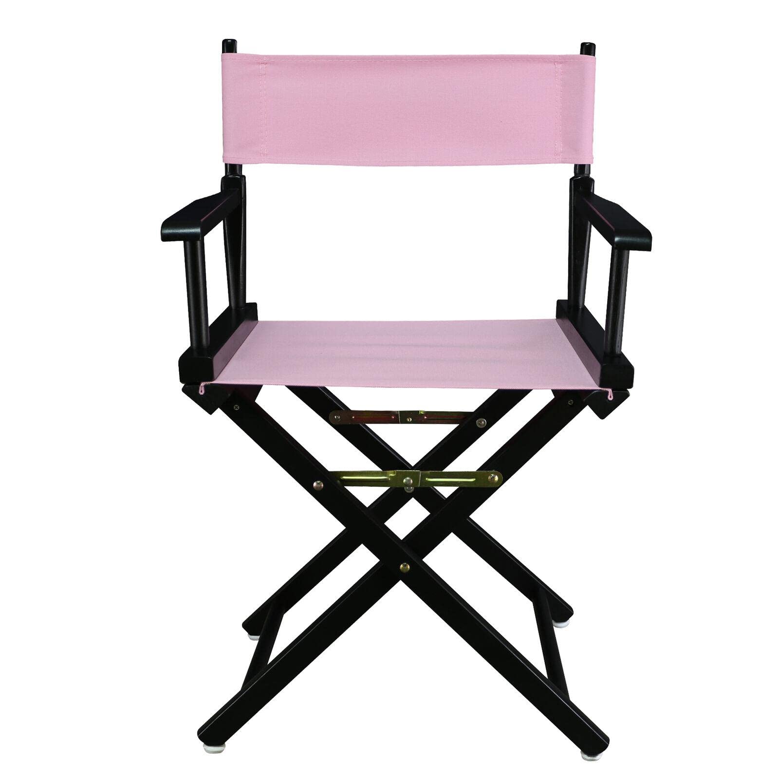Directors Chair with Black Frame & Pink Canvas - Portable Folding Chair for Outdoor, Camping, Beach, Picnic, and Home Use - Perfect Gift for Men, Women, Dad, Birthday
