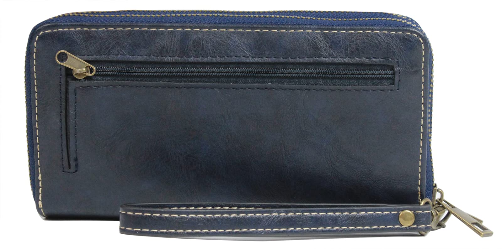 RFID Blocking Women's Long Clutch Wallet with Double Zipper & Hand Strap - Secure Card Holder for Cash, Coins, Bills & Smartphone (Lake Blue) | Perfect for Travel, Shopping & Everyday Use