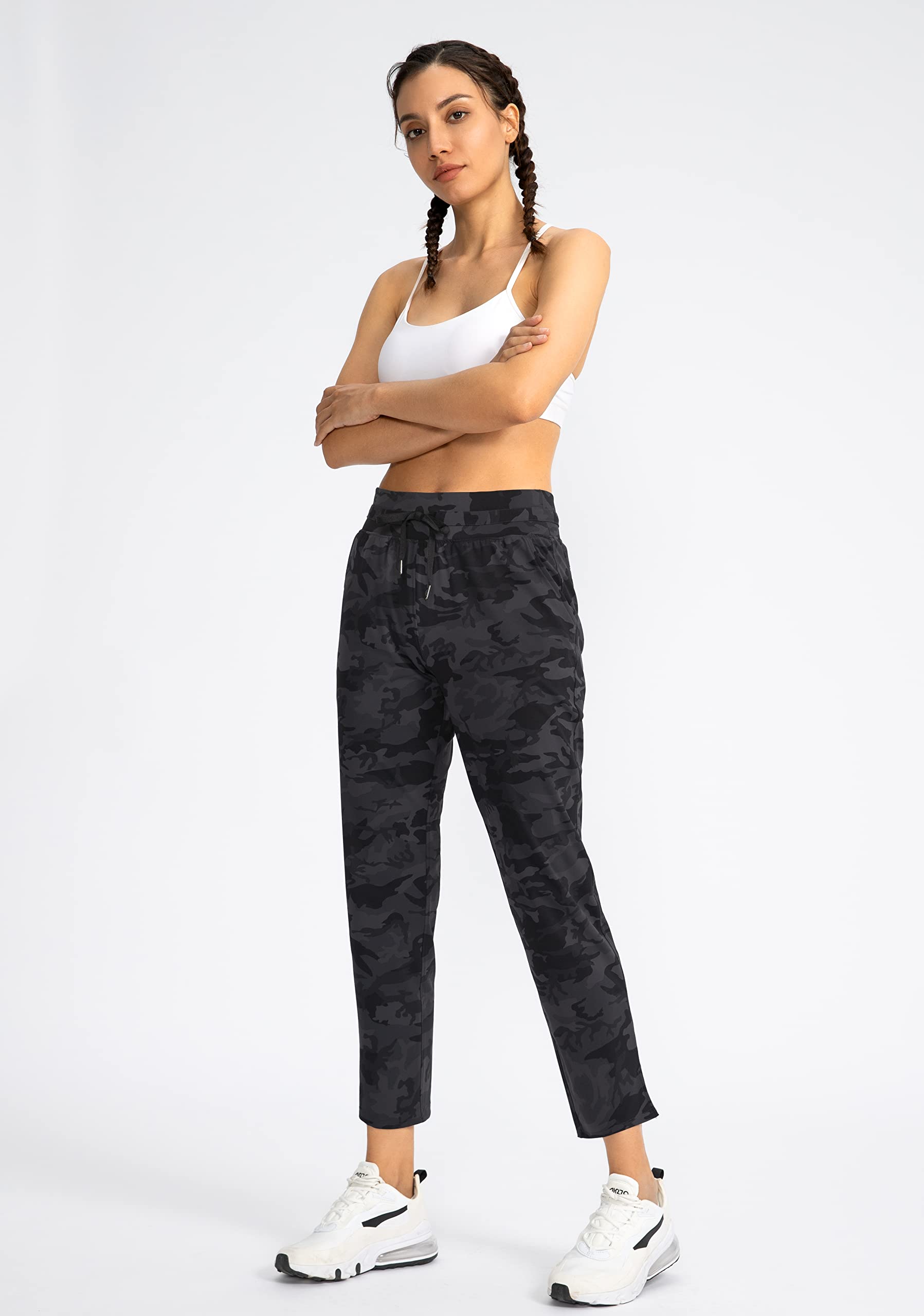 Soothfeel Women's High Waisted Sweatpants - 7/8 Length Stretchy Athletic Pants with 4 Pockets for Travel, Workout, Golf & Casual Wear | Perfect for Running, Yoga & Everyday Comfort