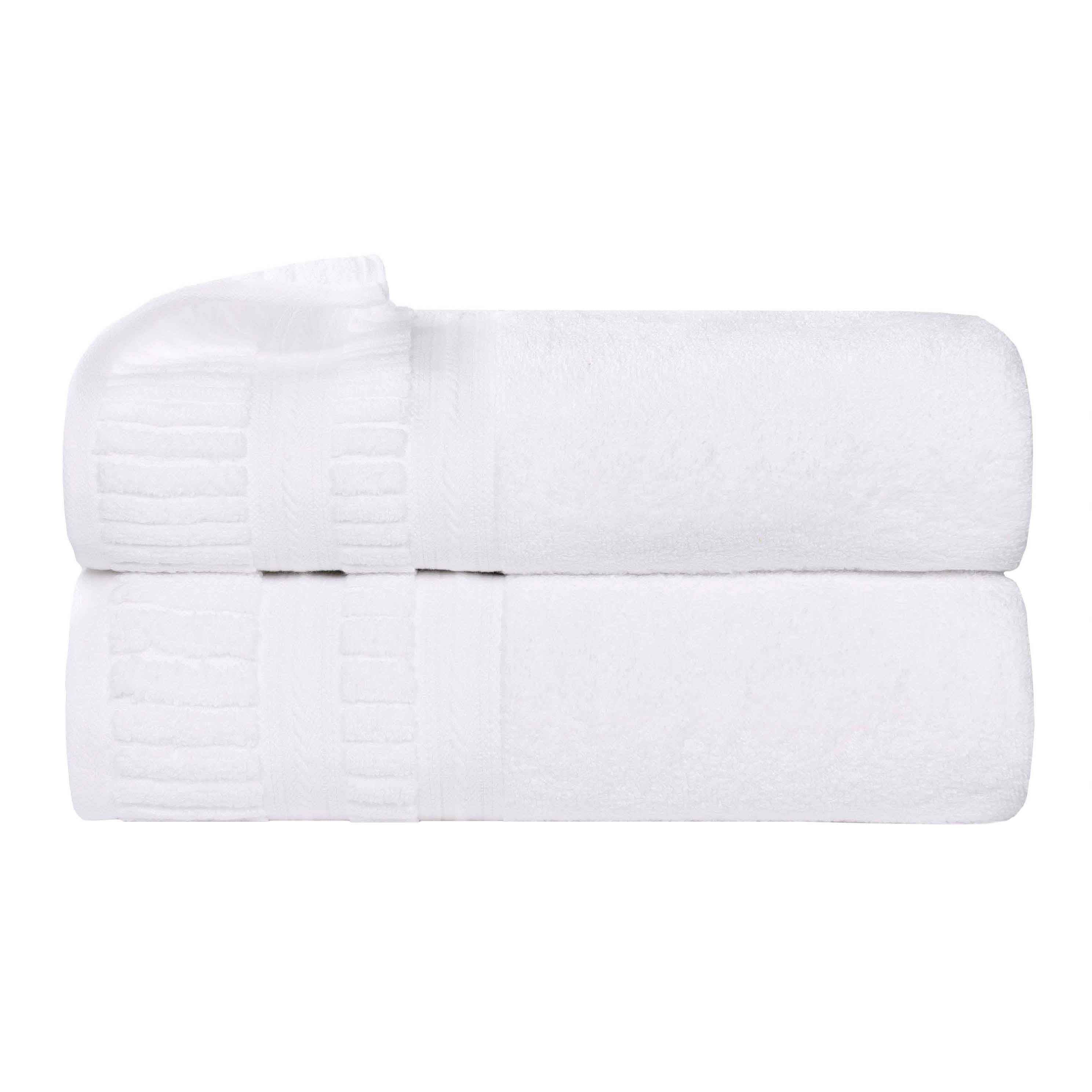Venice Zero Twist Cotton Medium Weight Absorbent Bath Towels, Set of 2 - Ultra Soft & Quick Drying Towels for Spa, Gym & Luxury Bathroom