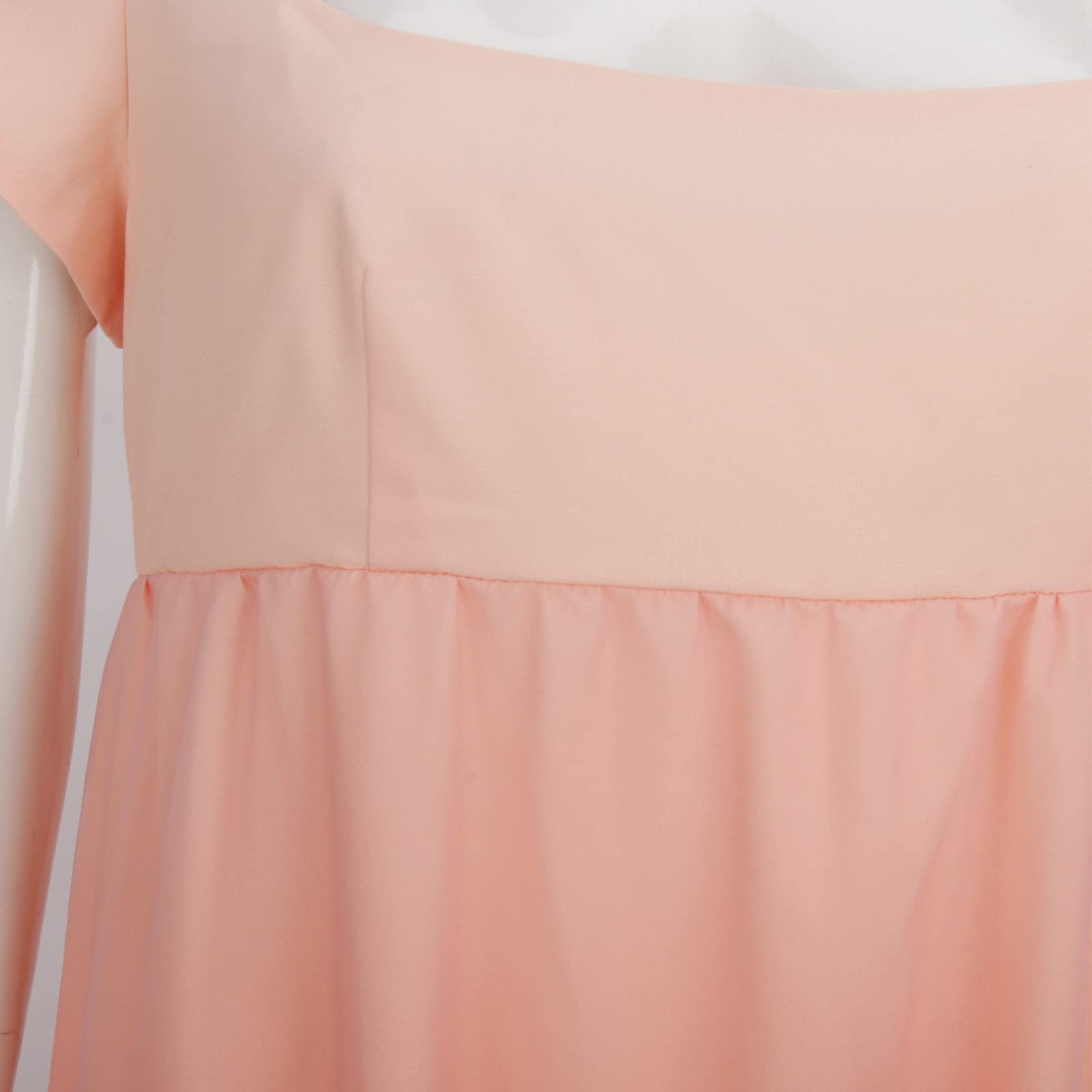 Regency Era Pink Floral Chiffon Gown - Elegant High Waist Cosplay Dress for Women | Perfect for Bridgerton, Jane Austen, and Historical Costume Events