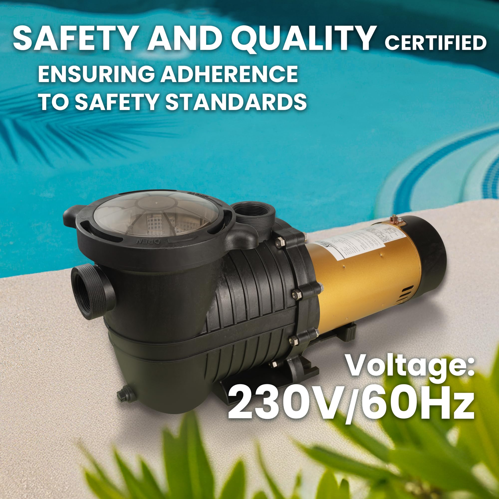 XtremepowerUS 1.75HP In-Ground Swimming Pool Pump - Dual Speed High Flow 5280 GPH with 1.75