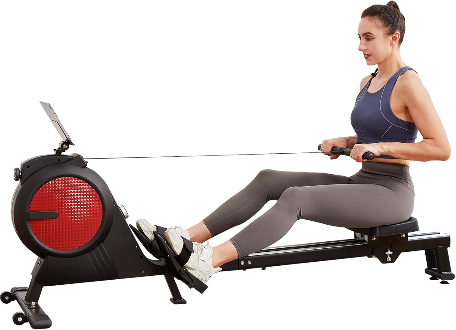 **Magnetic Rowing Machine for Home - 350 LB Weight Capacity, 32-Level Quiet Resistance, Dual Slide Rail, App Supported - Perfect for Home Gym, Cardio Workouts & Full-Body Training**