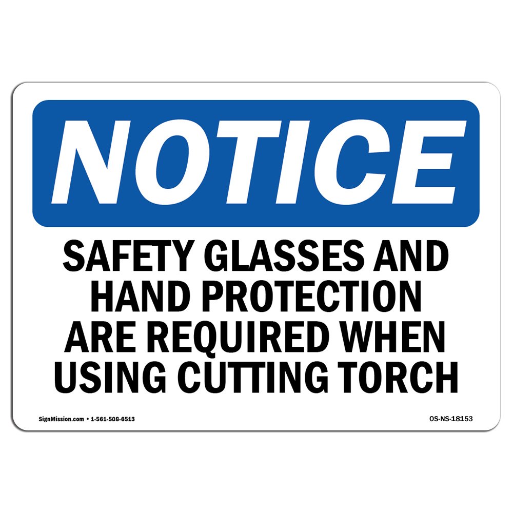 OSHA Safety Sign - 'Safety Glasses & Hand Protection Required' Aluminum Warning Sign | Durable Workplace Safety Sign for Construction Sites, Warehouses & Factories | Made in USA | Perfect for OSHA Compliance & Hazard Area Identification