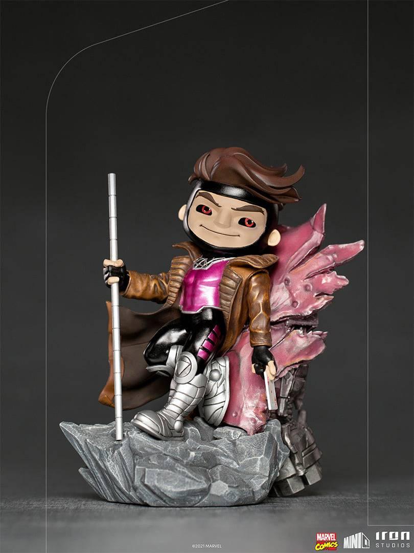 Iron Studios X-Men Gambit MiniCo Figure - Collectible Marvel Superhero Statue for Display & Home Decor