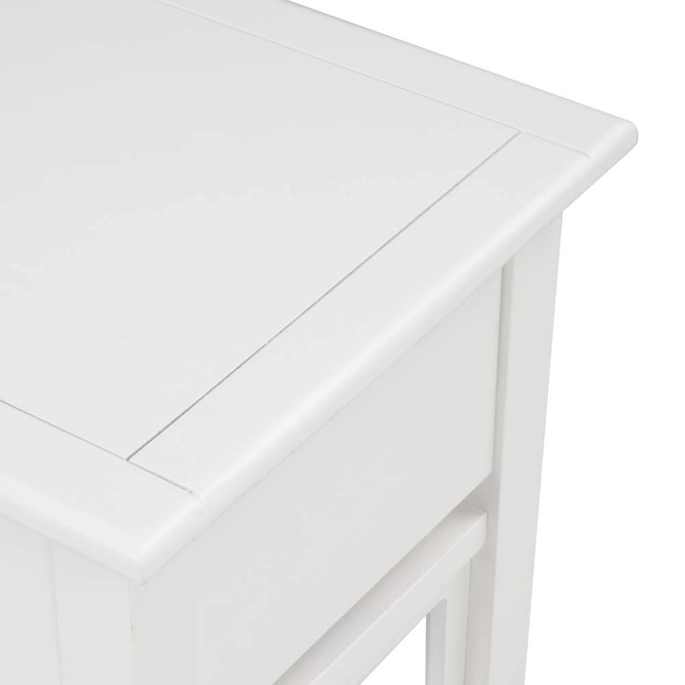 MYTUNES White Console Table with 2 Drawers & Bottom Shelf - Entryway Sofa Table for Living Room, Hallway, or Bedroom - Modern Accent Furniture for Home Decor