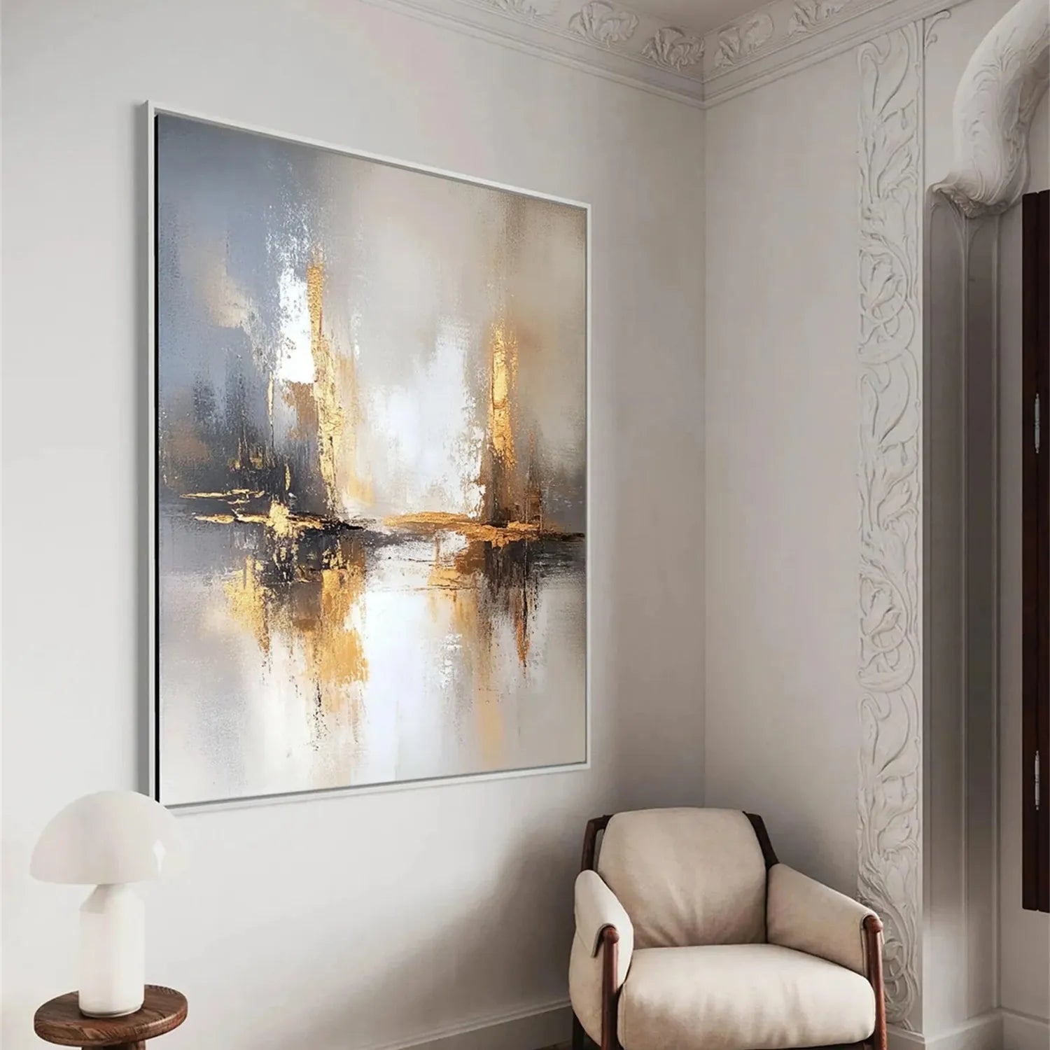 Abstract Painting #AB 257 - Modern Wall Art for Living Room, Bedroom & Office Decor | Large Canvas Artwork for Home & Commercial Spaces