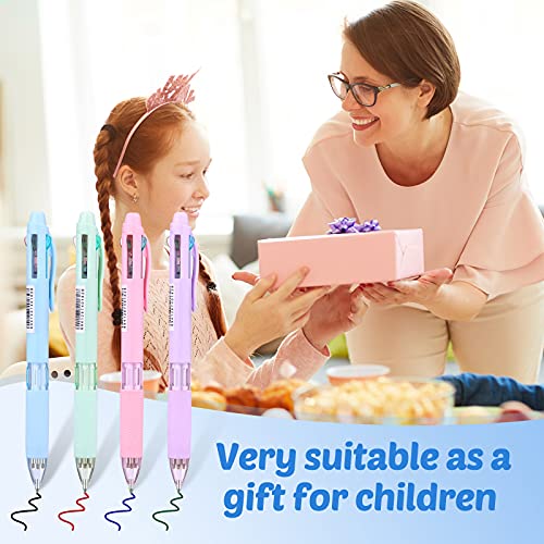 4-in-1 Multicolor Retractable Ballpoint Pens (0.7mm Fine Point) - 16 Pack Colored Gel Ink Pens for Writing, Note Taking, Journaling & Marking - Perfect for School, Office & Art Projects