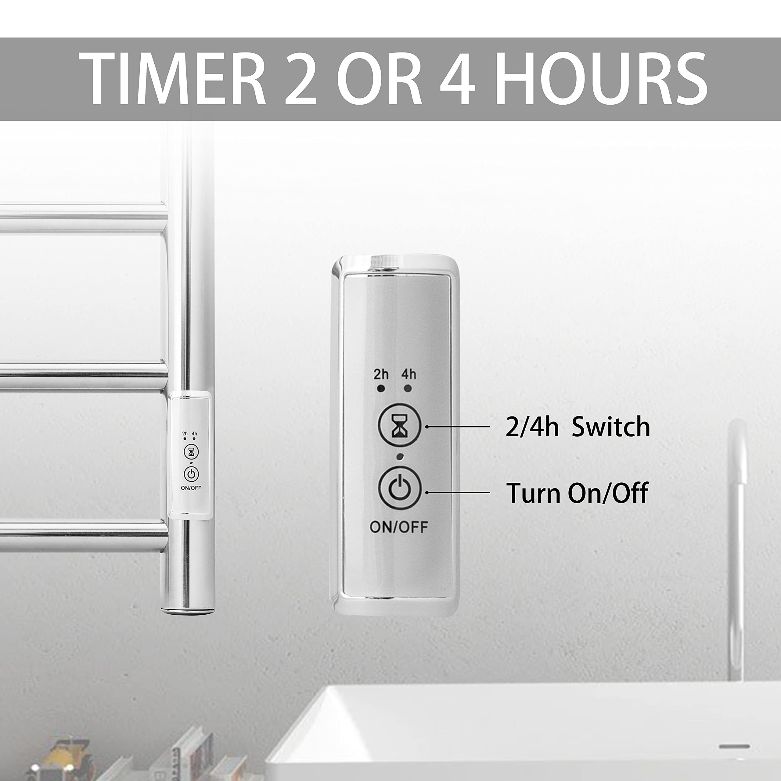 Premium Stainless Steel Electric Towel Warmer with Built-in Timer - 12 Bar Wall Mounted Heated Towel Rack for Bathroom | Fast Heating, Energy Efficient | Perfect for Spa, Luxury Hotels & Modern Homes
