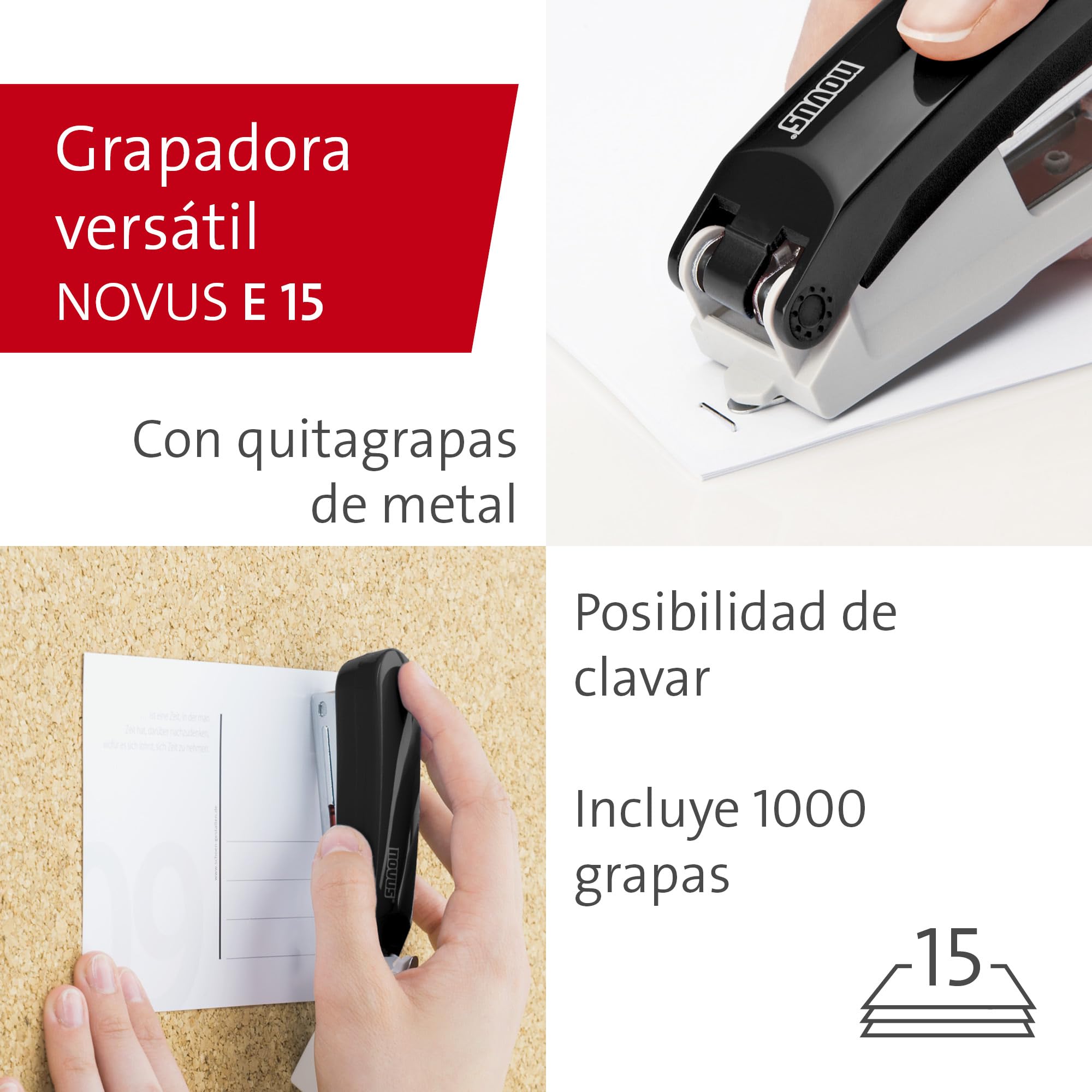 E15/E210 Black Stapler Twinset - Heavy Duty Desk Stapler Set for Office, School & Home Use | 2-Pack Staplers with Staples Included